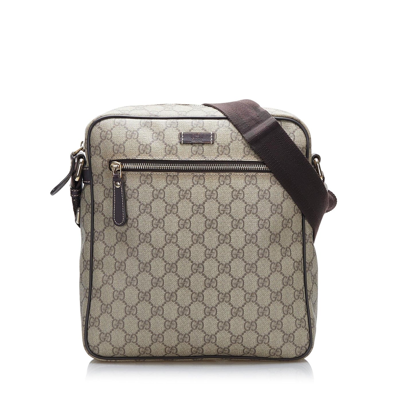 Gucci GG Supreme SHG-AuKYxS Canvas Brown Crossbody Bag