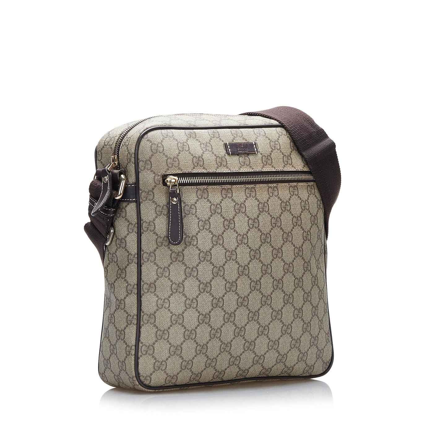 Gucci GG Supreme SHG-AuKYxS Canvas Brown Crossbody Bag