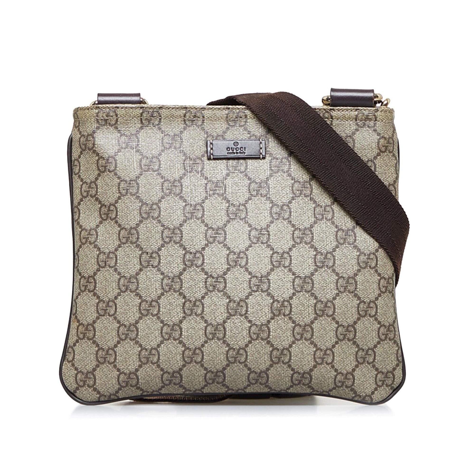 Gucci GG Supreme SHG-EGyLZ2 Canvas Brown Crossbody Bag