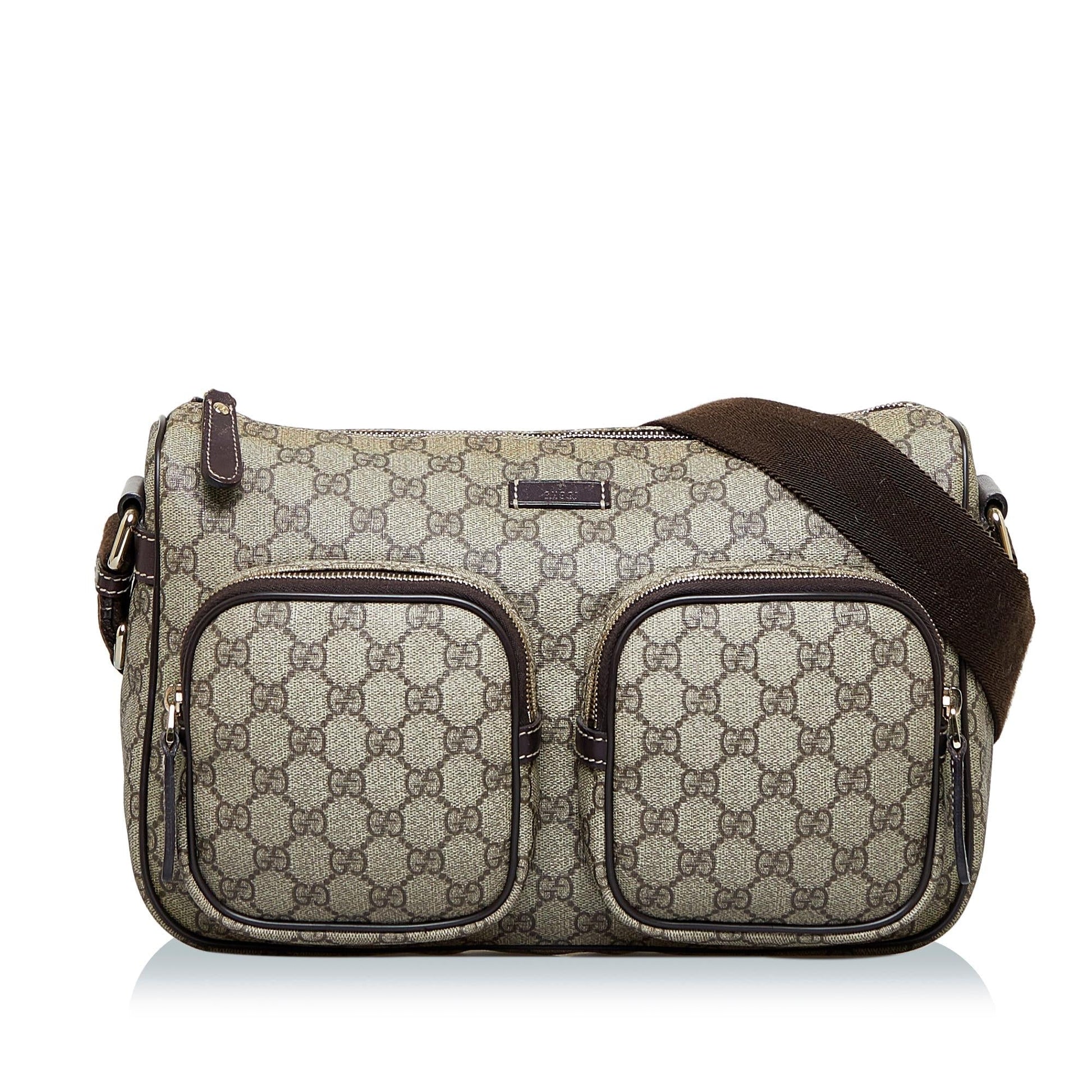 Gucci GG Supreme SHG-lY q Canvas Brown Crossbody Bag
