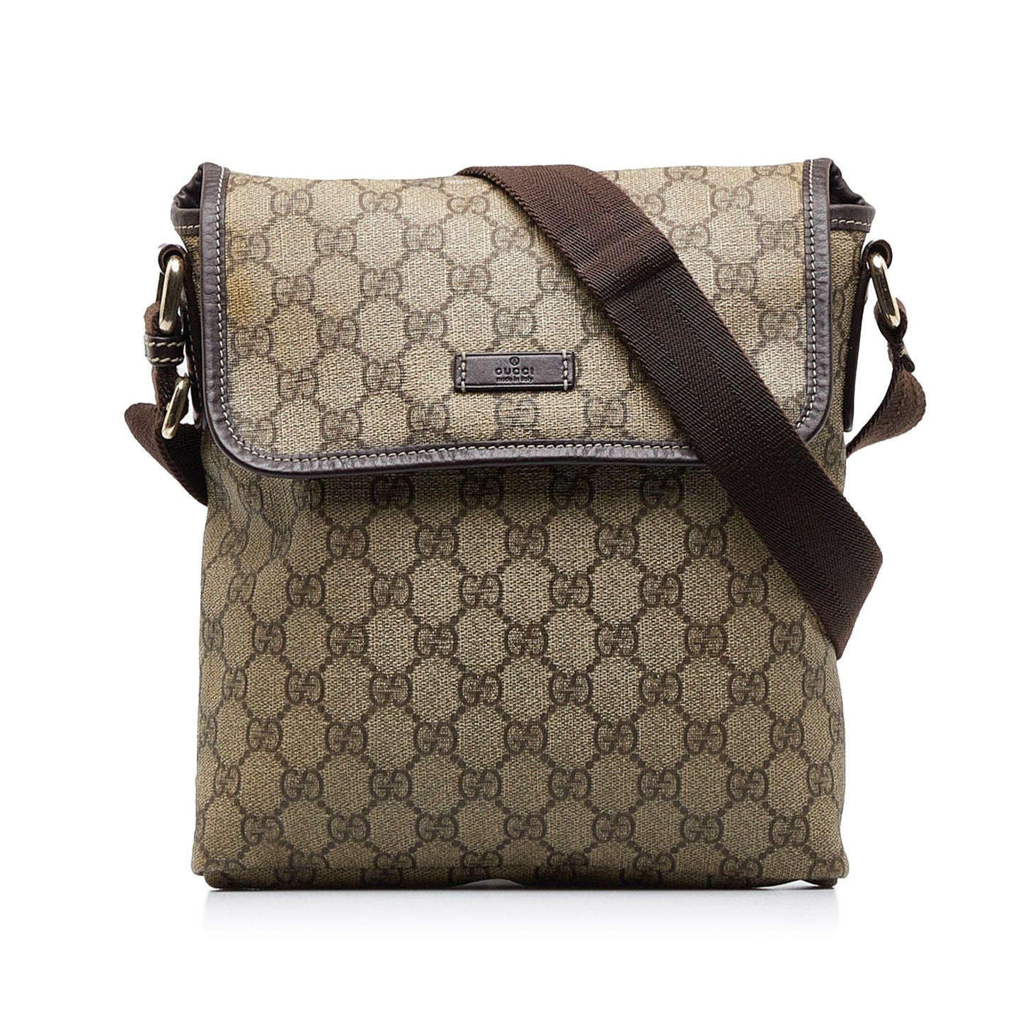 Gucci GG Supreme SHG-Eqc1KN Canvas Calf Brown Crossbody Bag