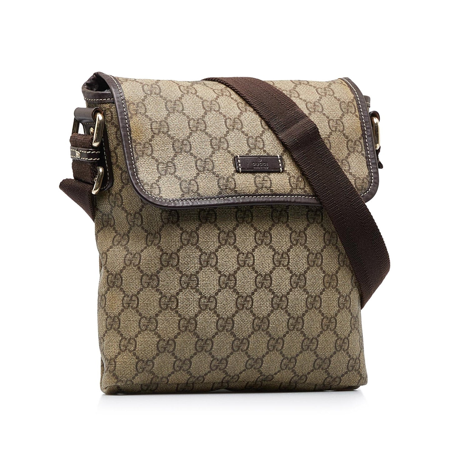 Gucci GG Supreme SHG-Eqc1KN Canvas Calf Brown Crossbody Bag