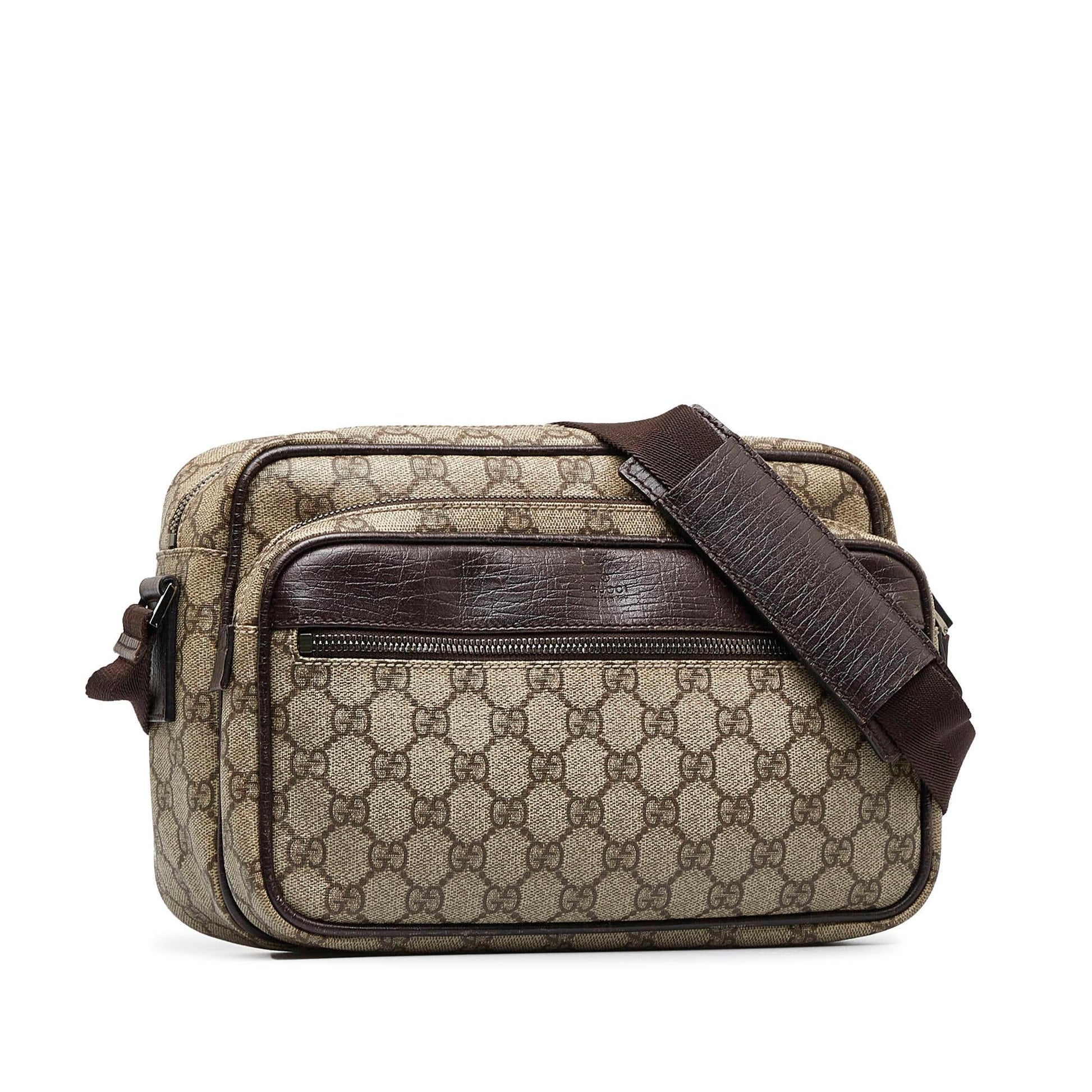 Gucci GG Supreme SHG-tRkLLV Canvas Brown Crossbody Bag