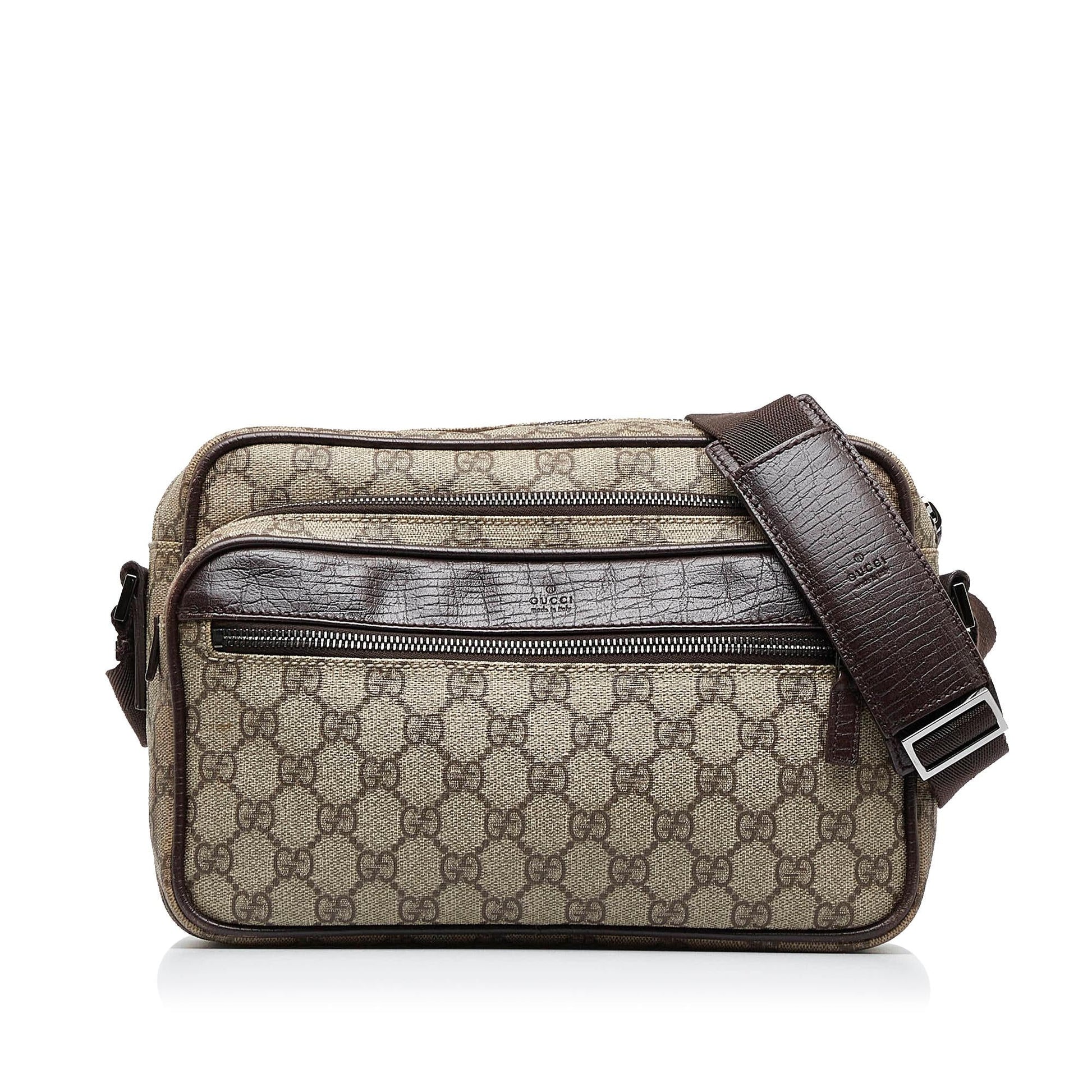 Gucci GG Supreme SHG-c3Wr8A Canvas Calf Brown Crossbody Bag