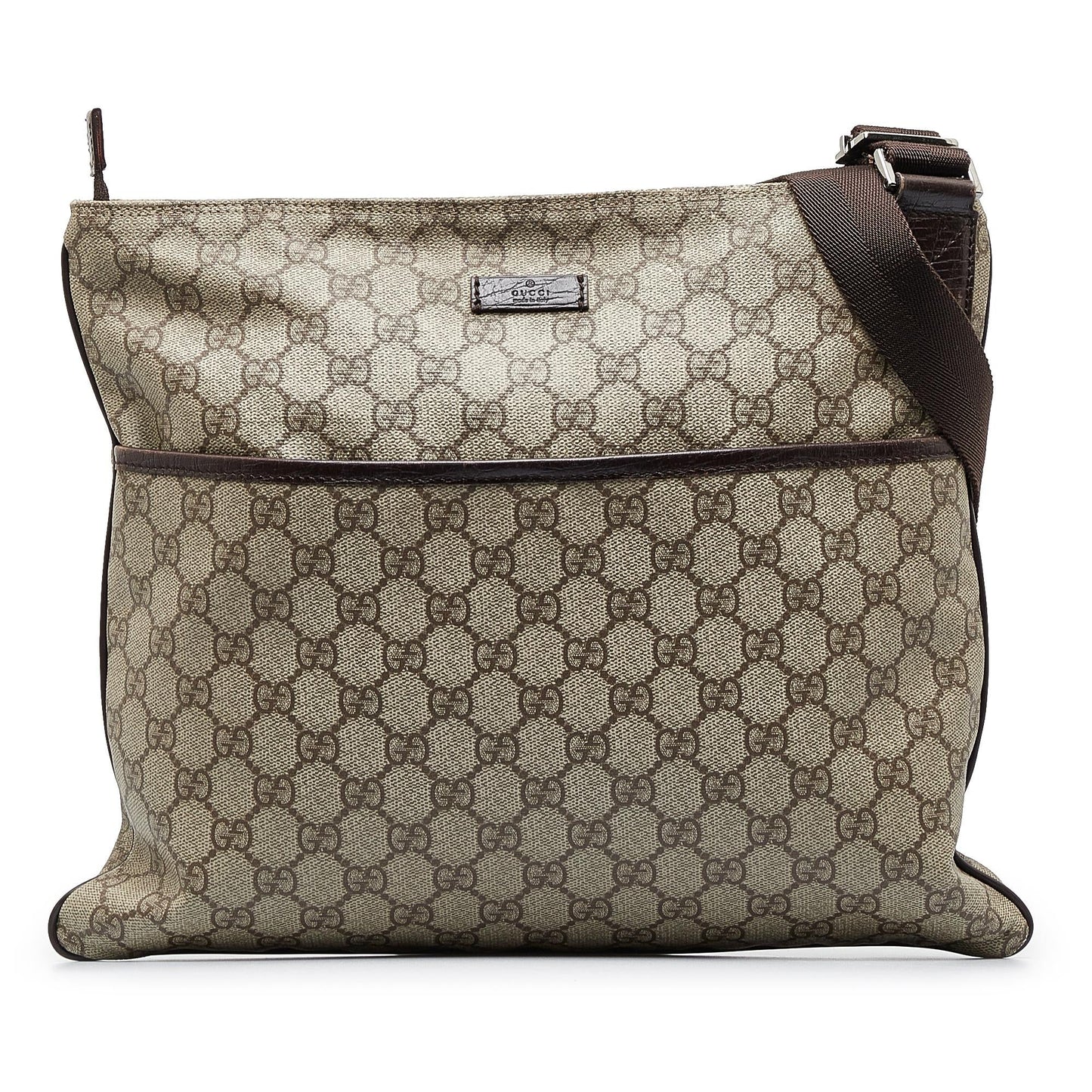 Gucci GG Supreme SHG-GZ28qJ Canvas Brown Crossbody Bag