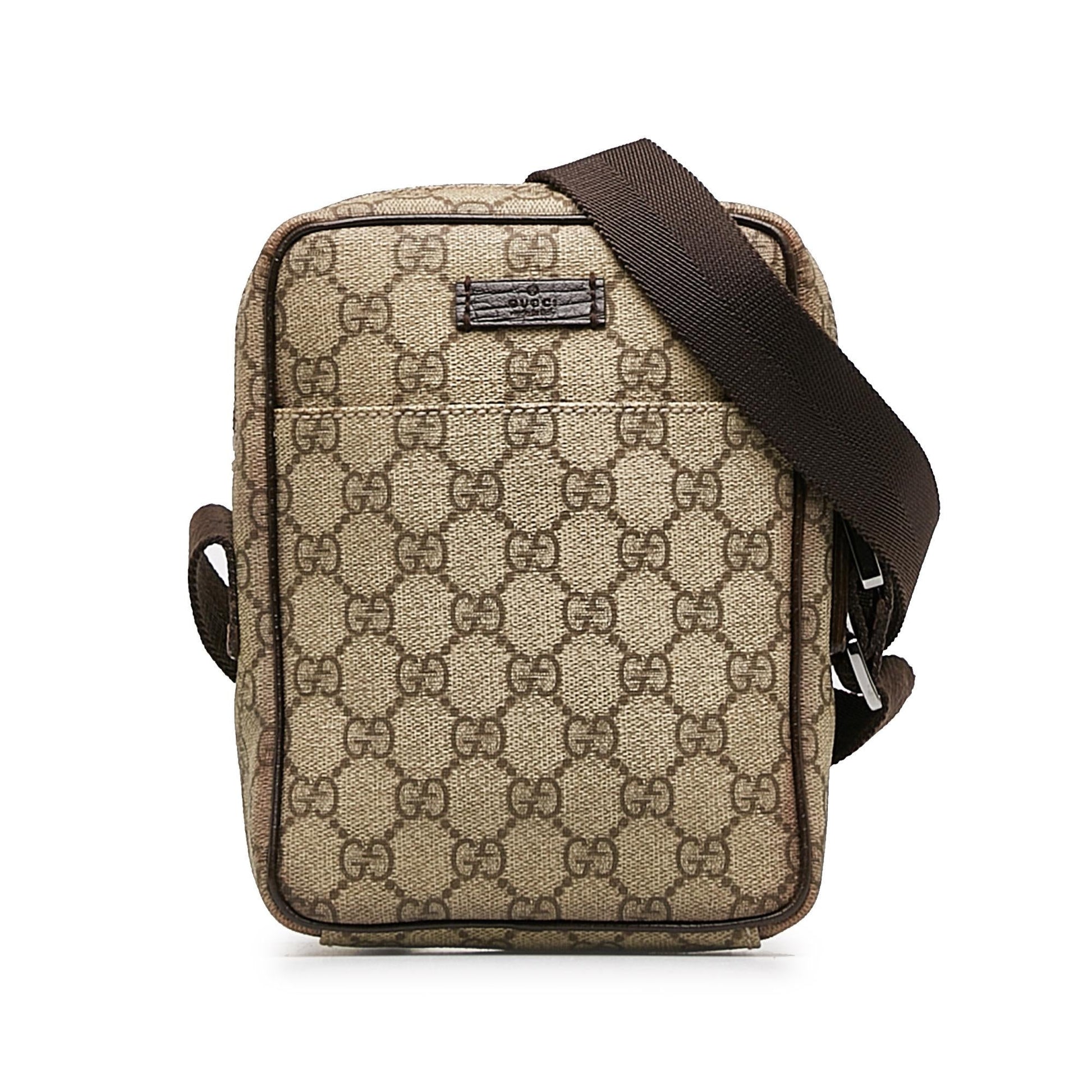 Gucci GG Supreme SHG-IAZ6ar Canvas Calf Brown Crossbody Bag