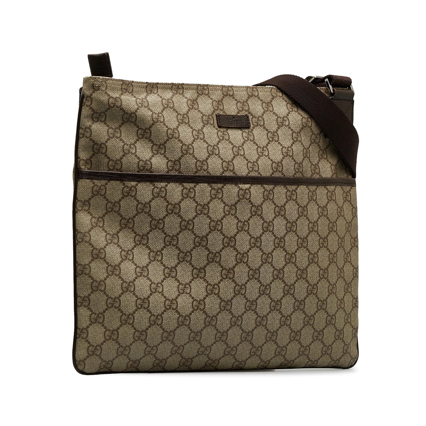 Gucci GG Supreme SHG-P35zbi Canvas Calf Brown Crossbody Bag