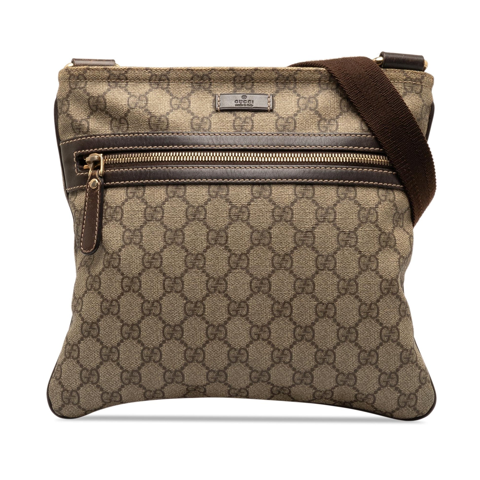 Gucci GG Supreme SHG-kb0kJX Canvas Calf Brown Crossbody Bag