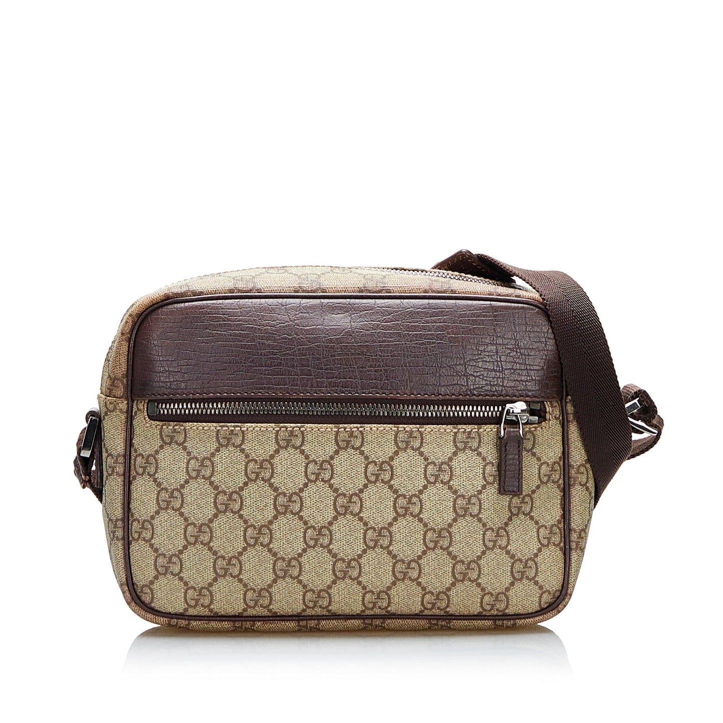Gucci GG Supreme SHG-EUCFqh Canvas Brown Crossbody Bag
