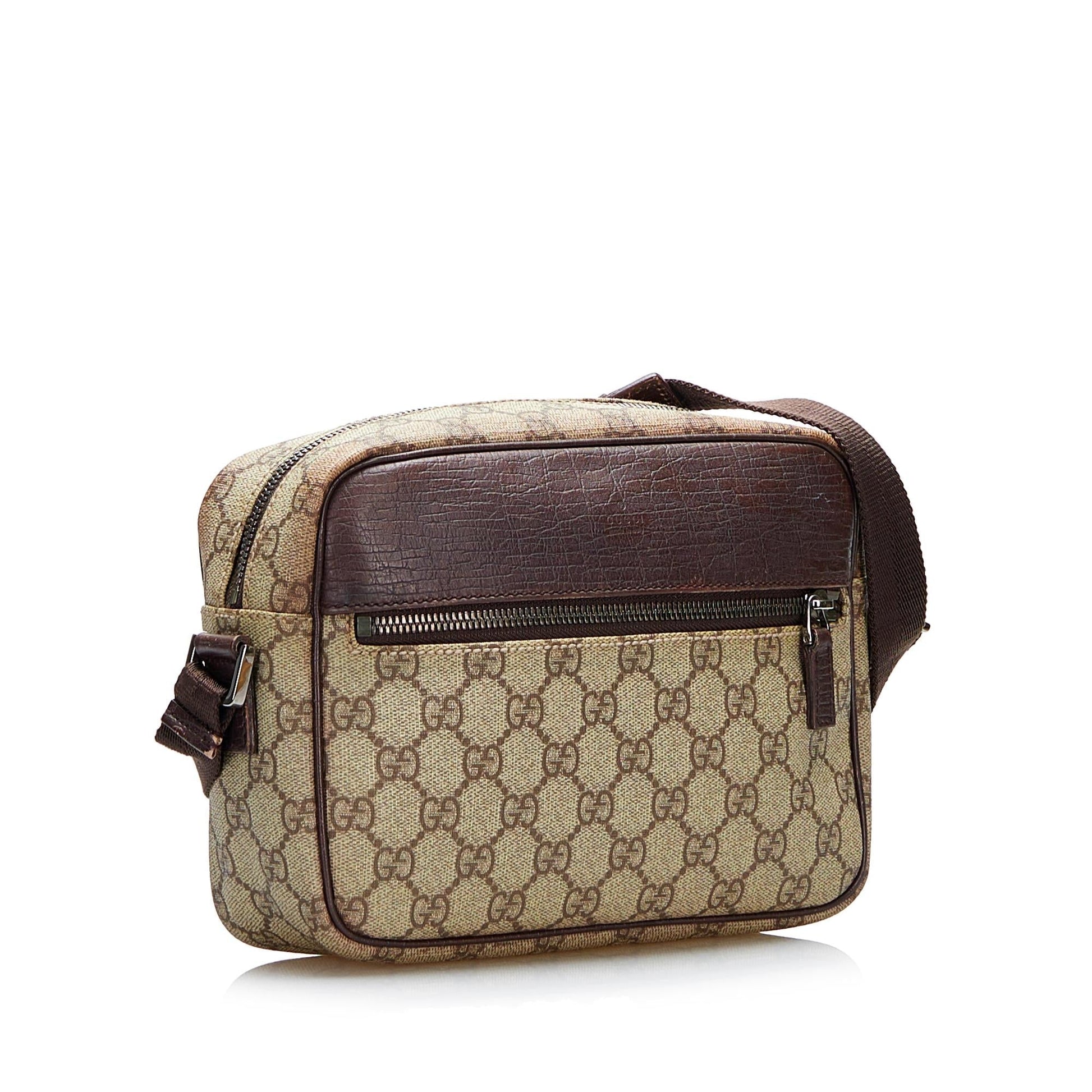 Gucci GG Supreme SHG-EUCFqh Canvas Brown Crossbody Bag