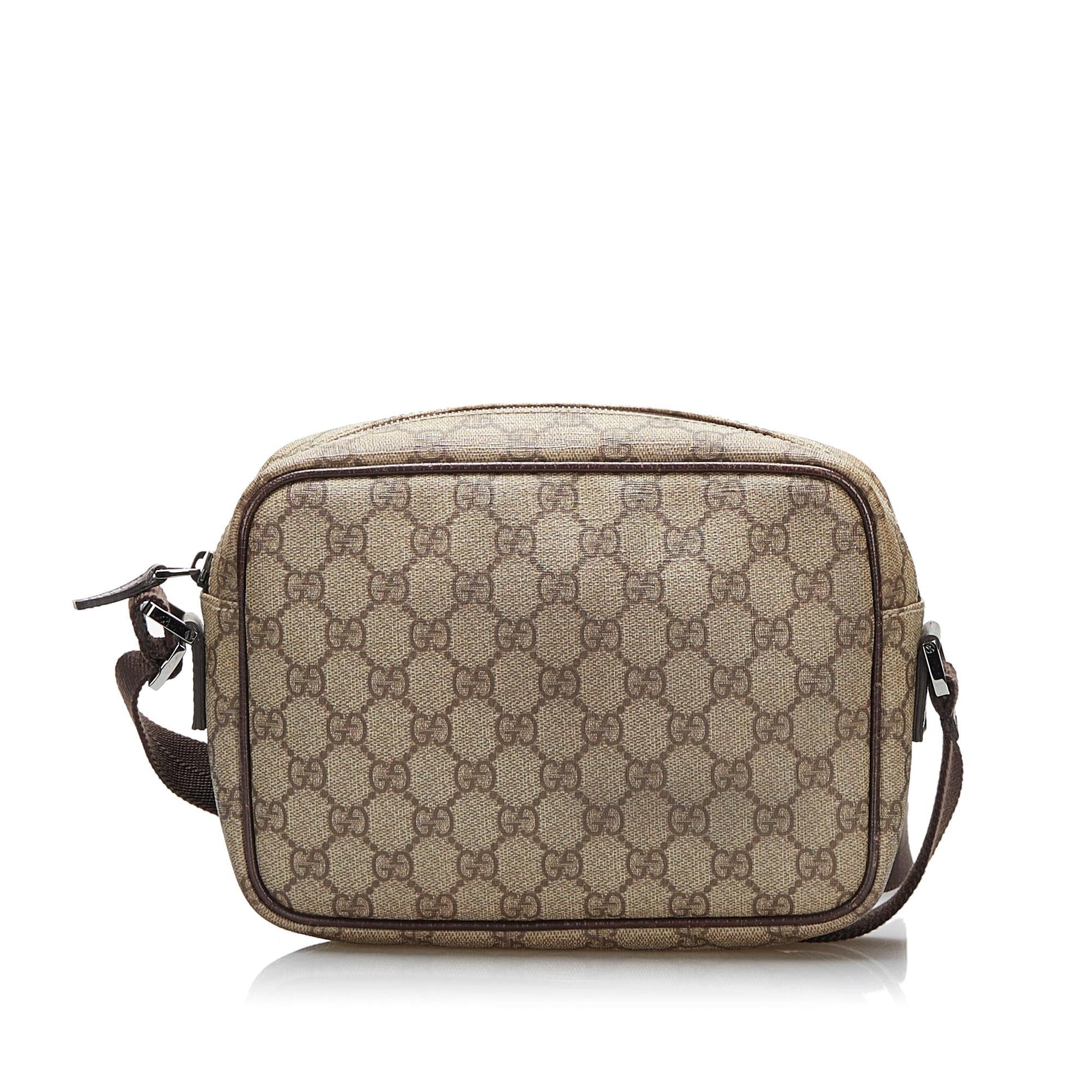 Gucci GG Supreme SHG-8rWKps Canvas Calf Brown Crossbody Bag