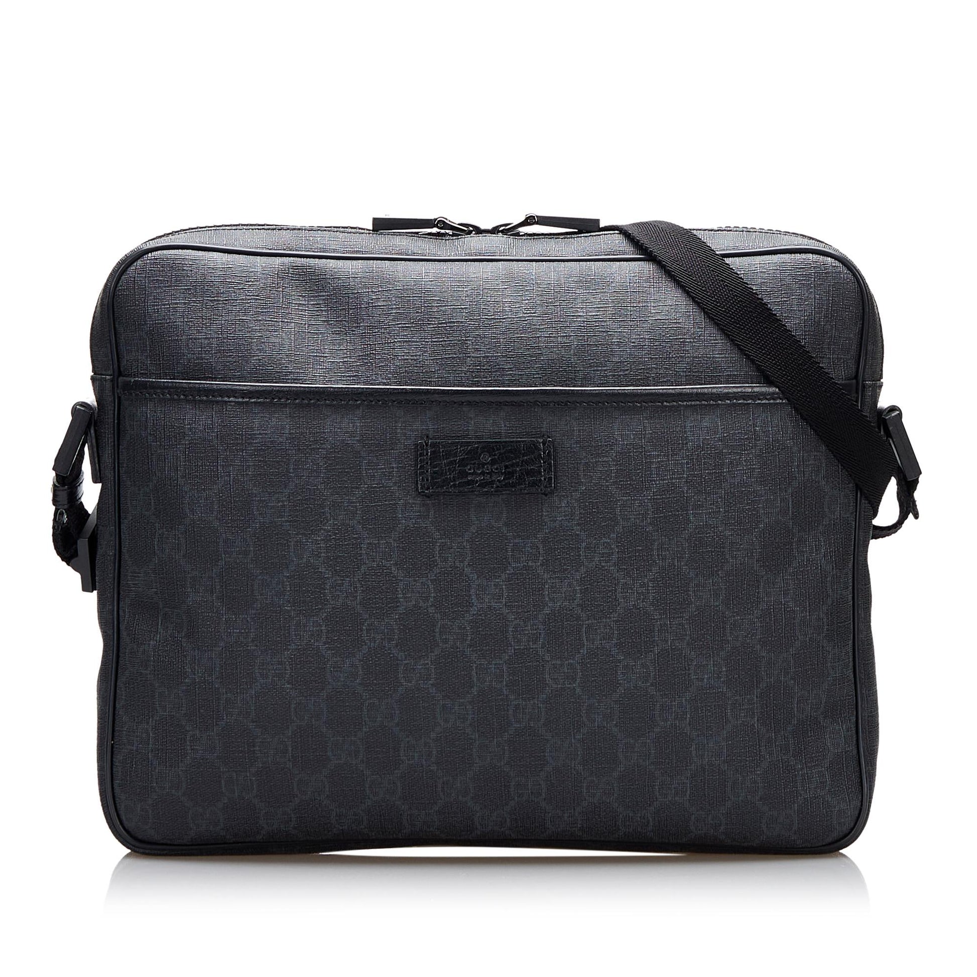 Gucci GG Supreme SHG-pTirmC Canvas Calf Black Crossbody Bag