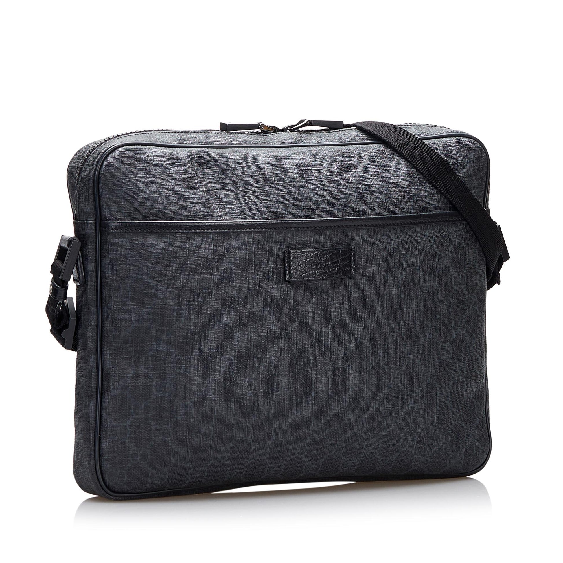 Gucci GG Supreme SHG-pTirmC Canvas Calf Black Crossbody Bag