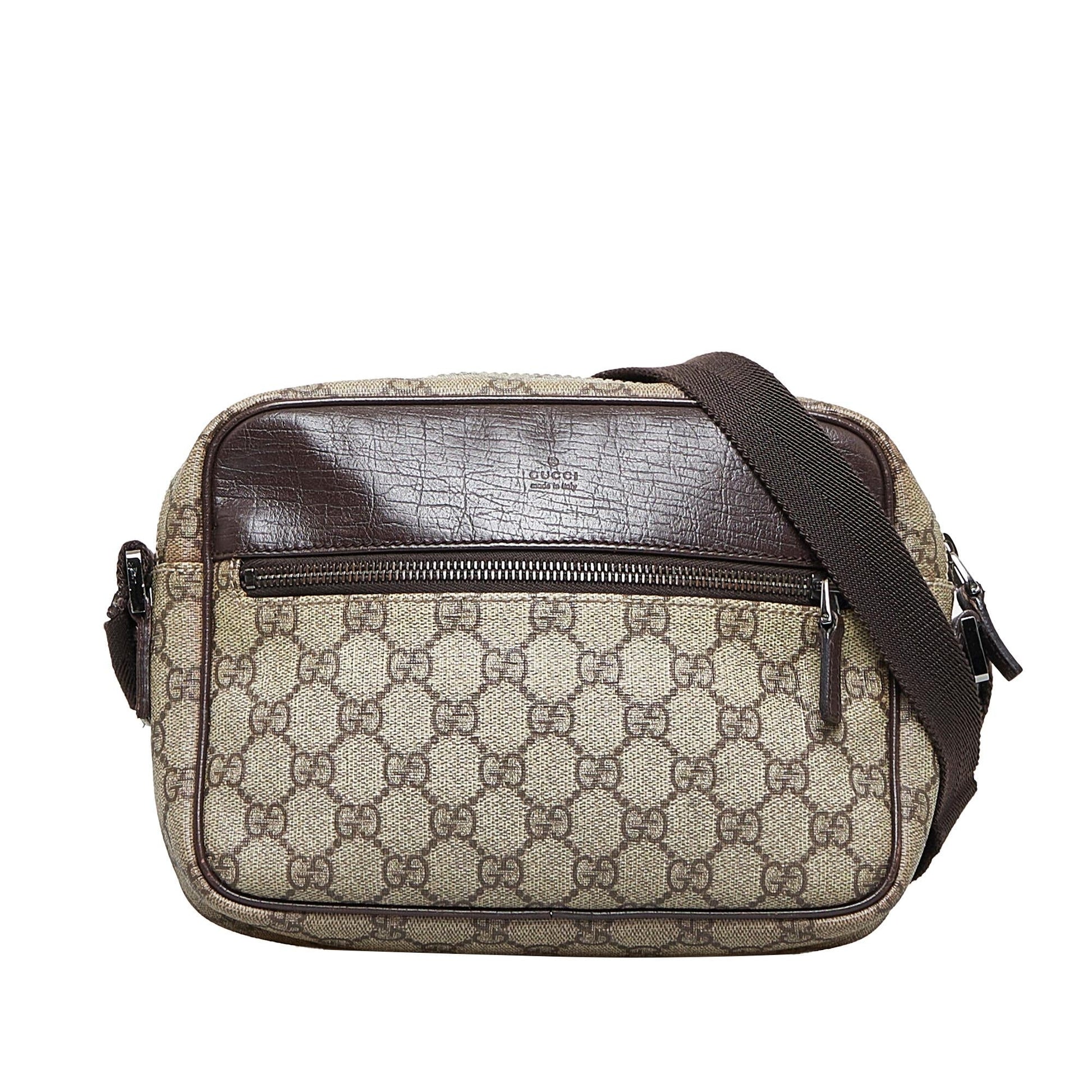 Gucci GG Supreme SHG-sPzoAV Canvas Brown Crossbody Bag