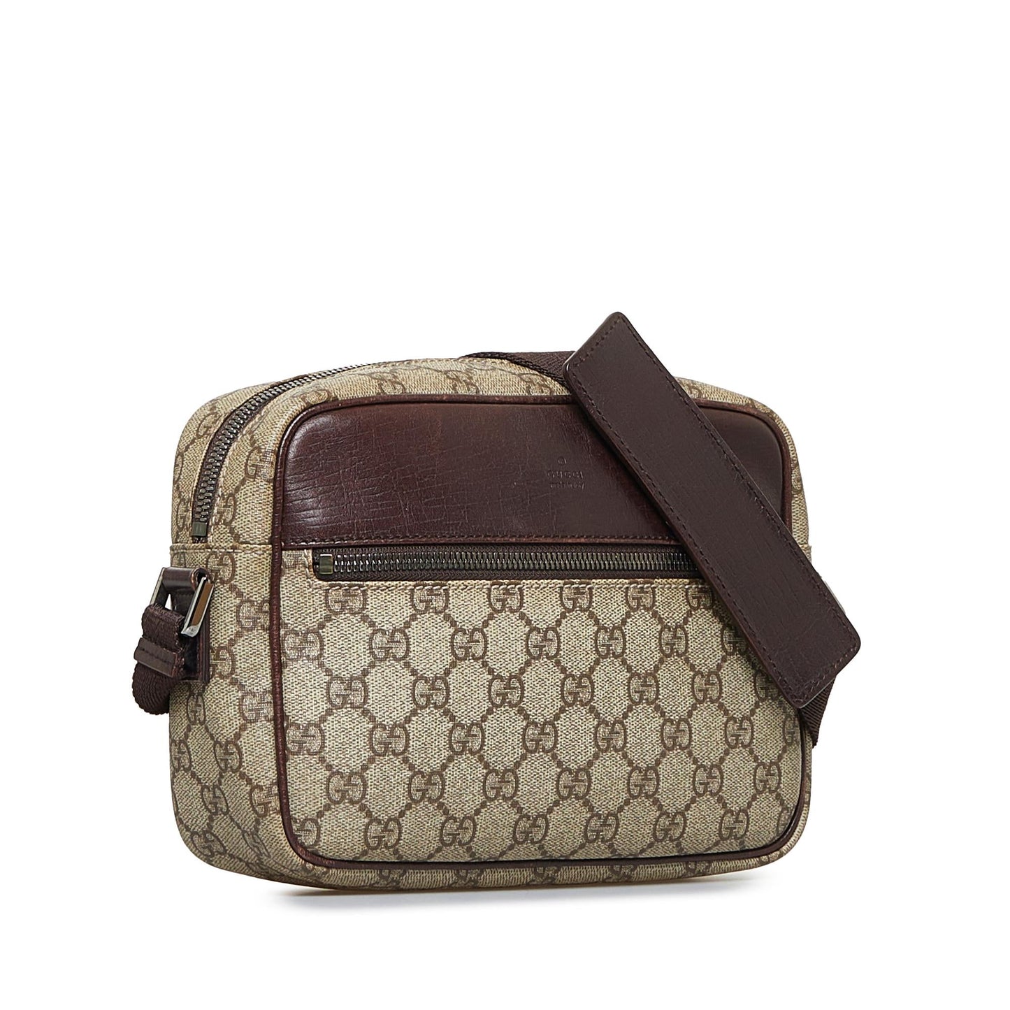 Gucci GG Supreme SHG-FQL0zL Canvas Calf Brown Crossbody Bag