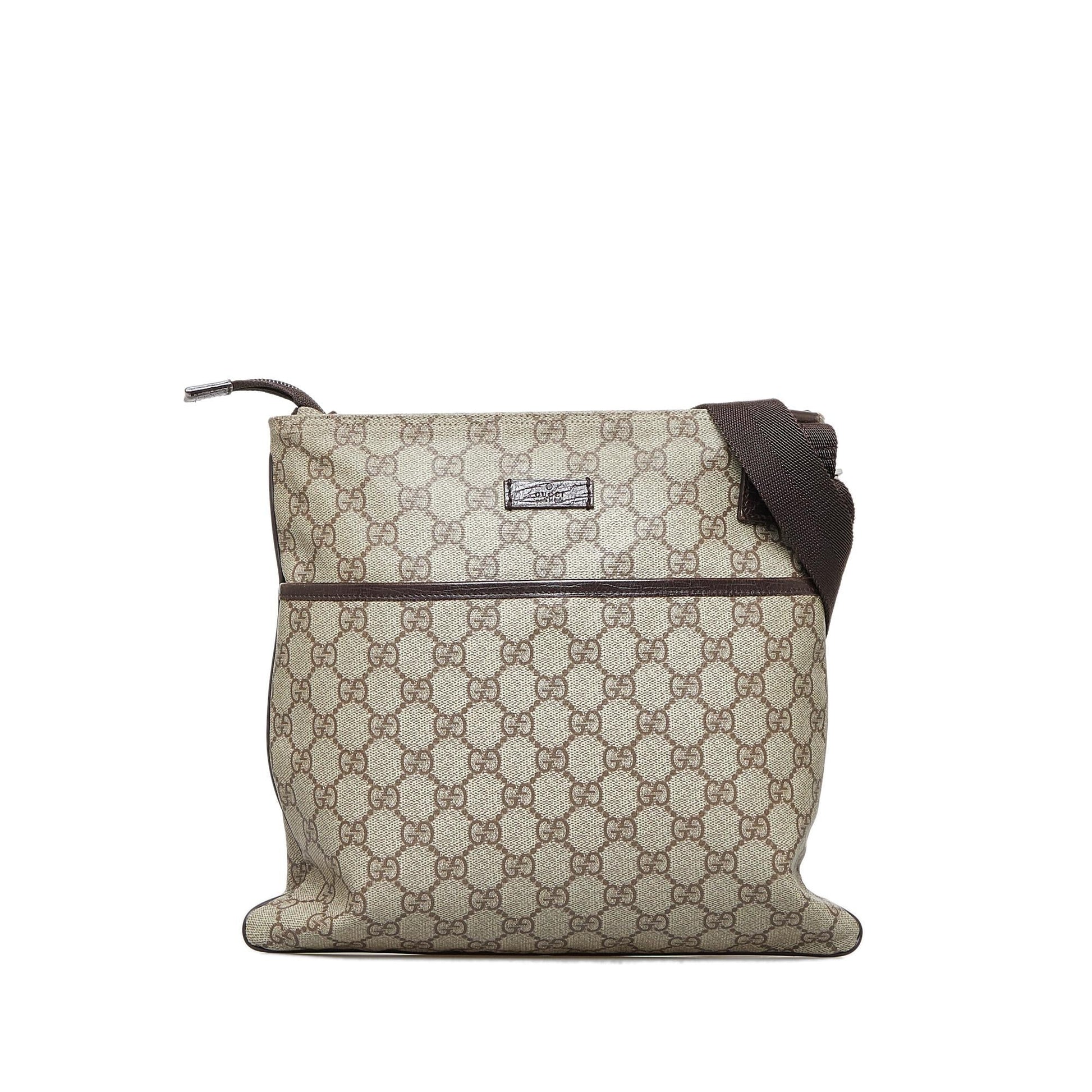 Gucci GG Supreme SHG-rYLvTF Canvas Calf Brown Crossbody Bag