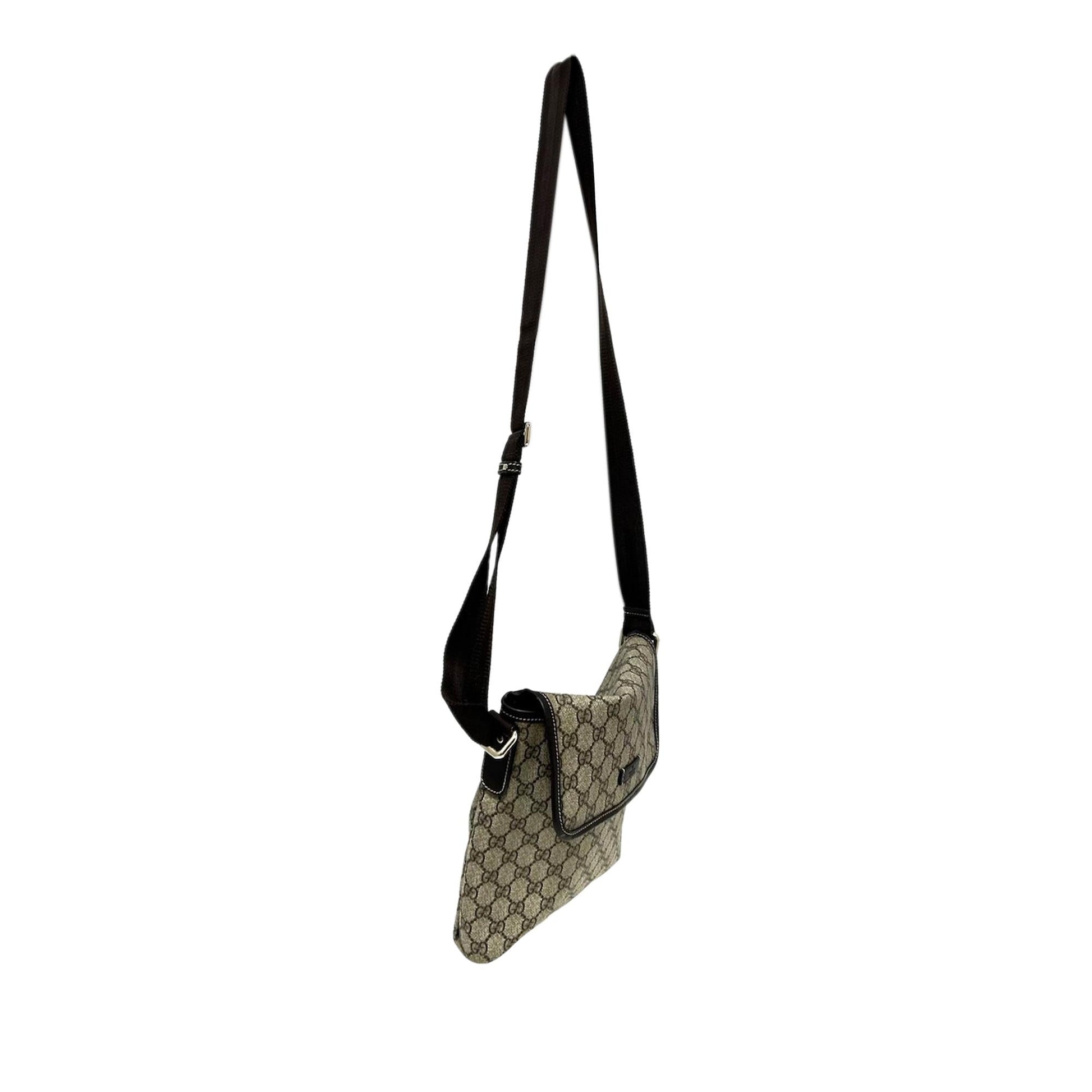 Gucci GG Supreme SHG-ylbS3r Canvas Brown Crossbody Bag