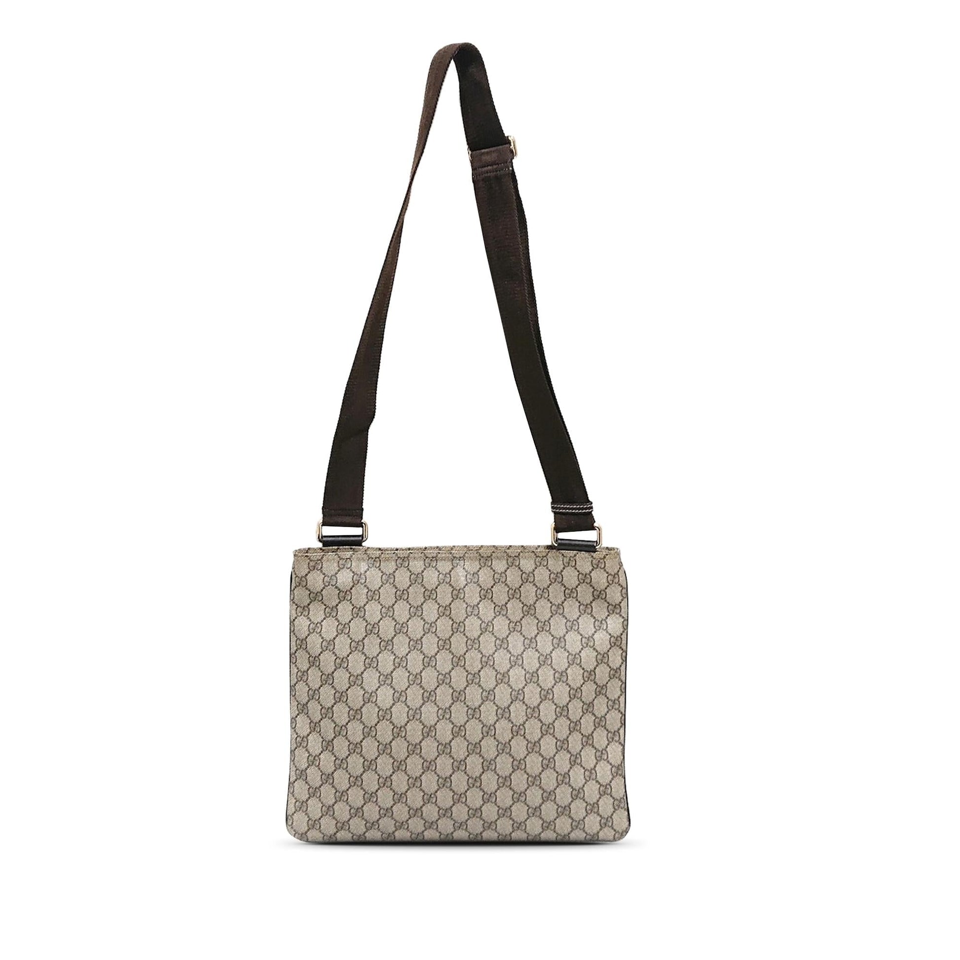 Gucci GG Supreme SHG-3X 5X Canvas Brown Crossbody Bag