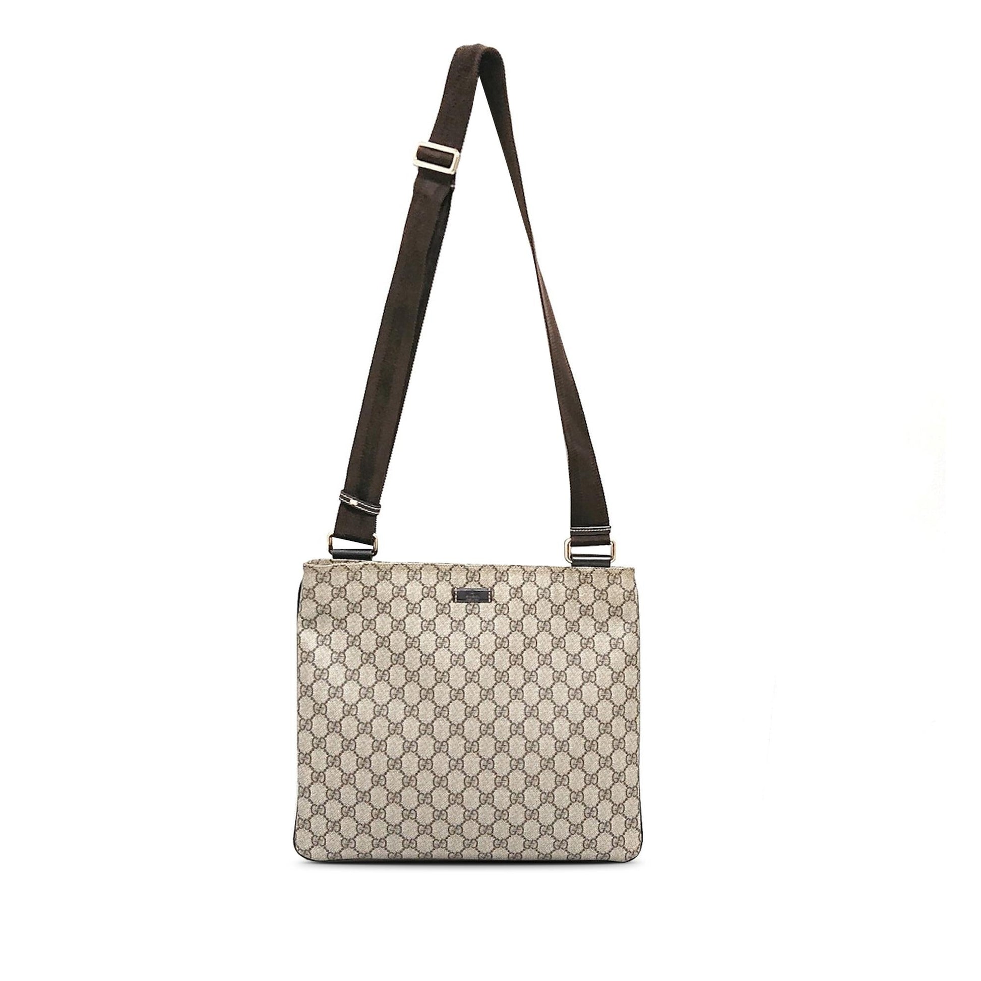Gucci GG Supreme SHG-3X 5X Canvas Brown Crossbody Bag