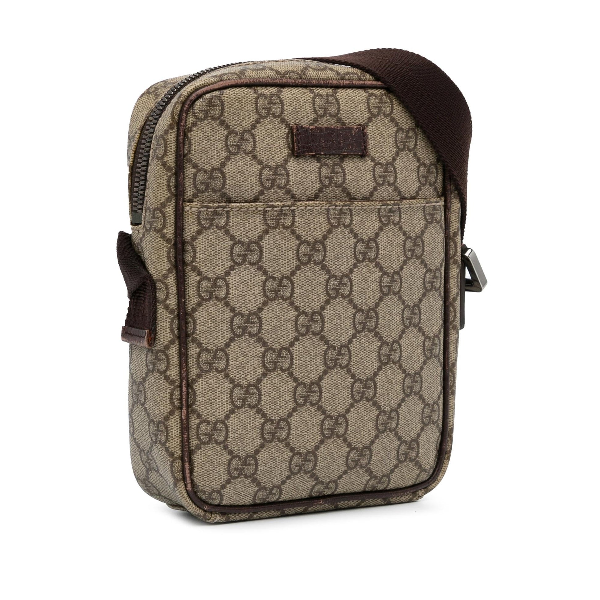Gucci GG Supreme SHG-gFuKzp Canvas Brown Crossbody Bag