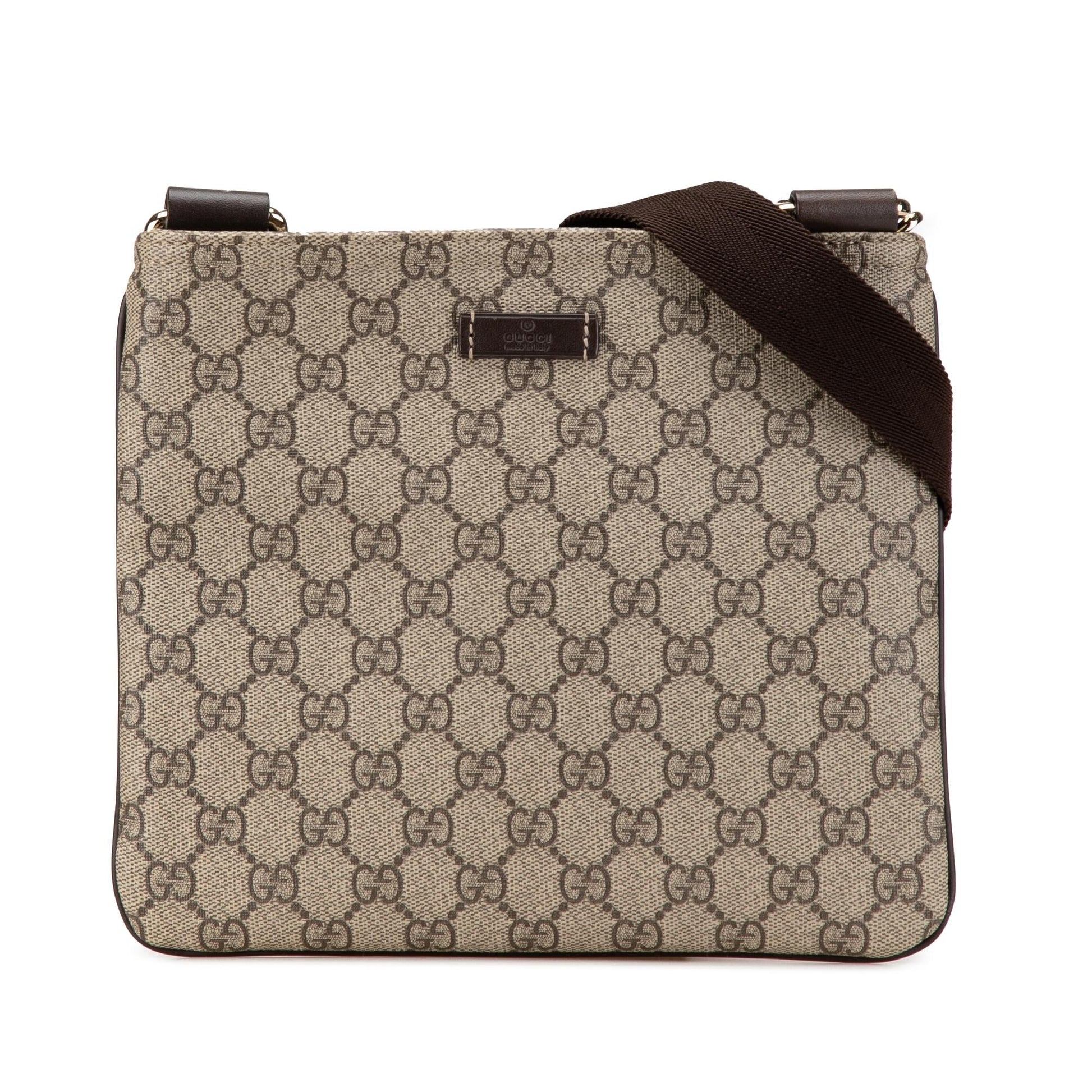 Gucci GG Supreme SHG-3z1cr7 Canvas Brown Crossbody Bag