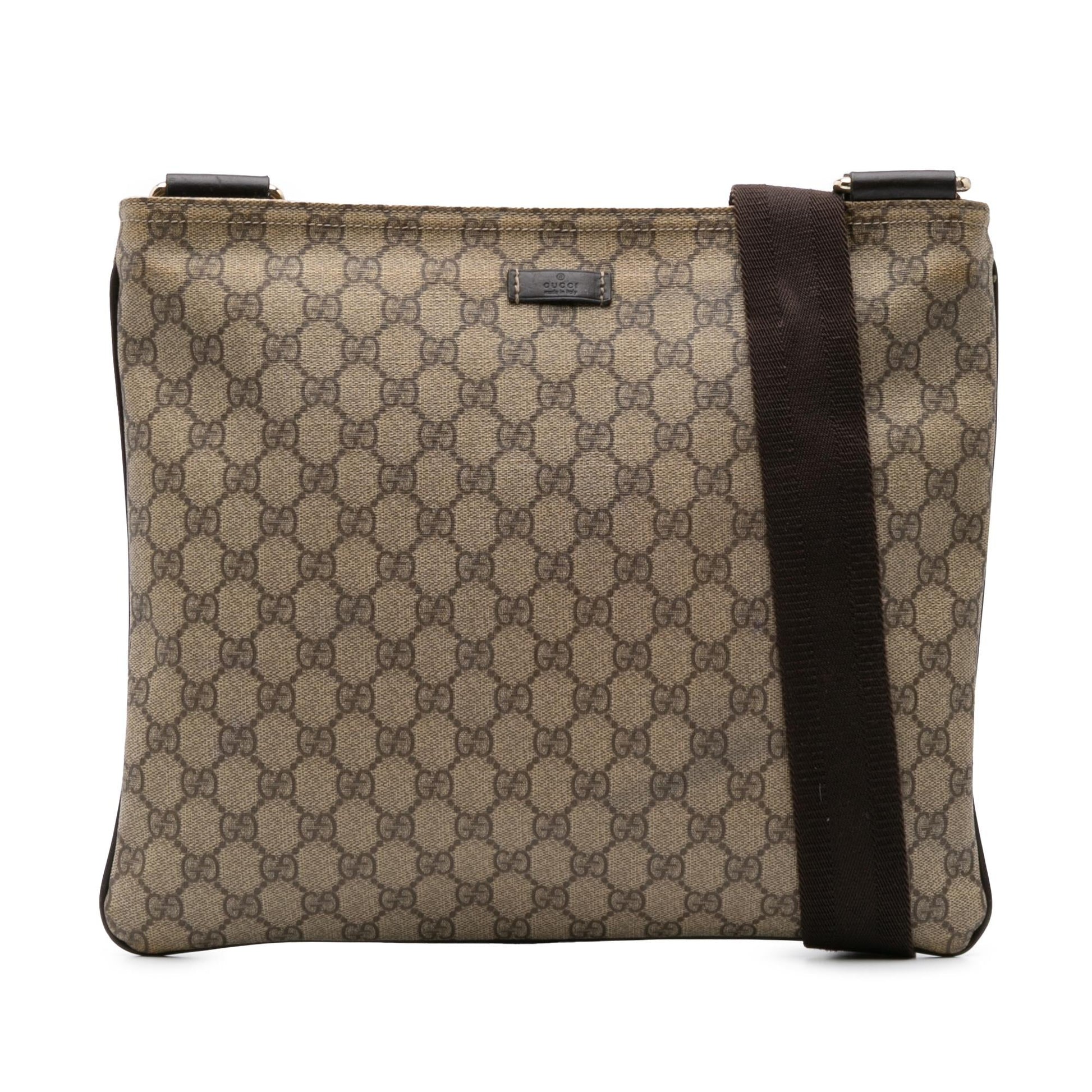 Gucci GG Supreme Canvas Calf Brown Crossbody Bag Crossbody 5