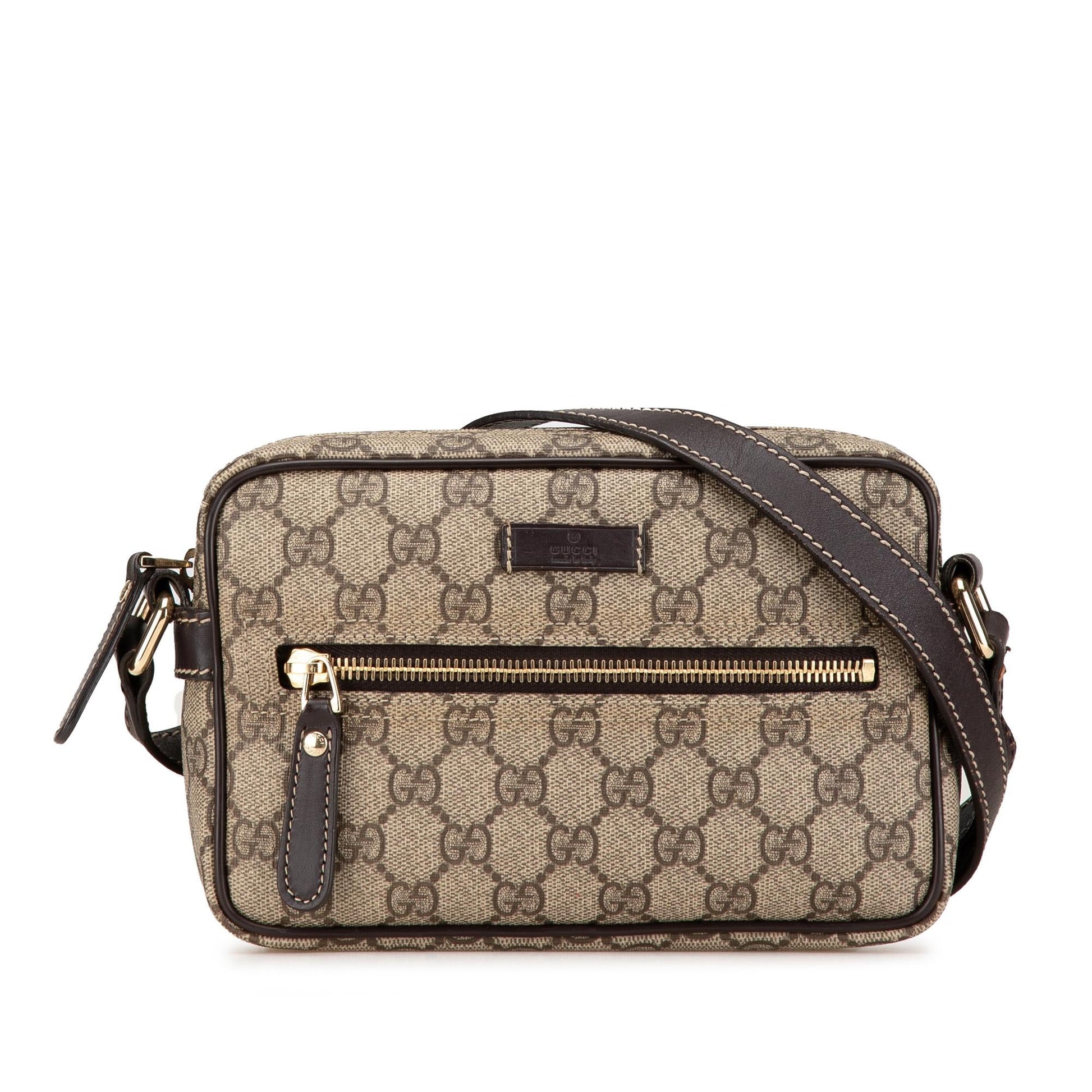 Gucci GG Supreme Canvas Calf Brown Crossbody Bag Crossbody 6