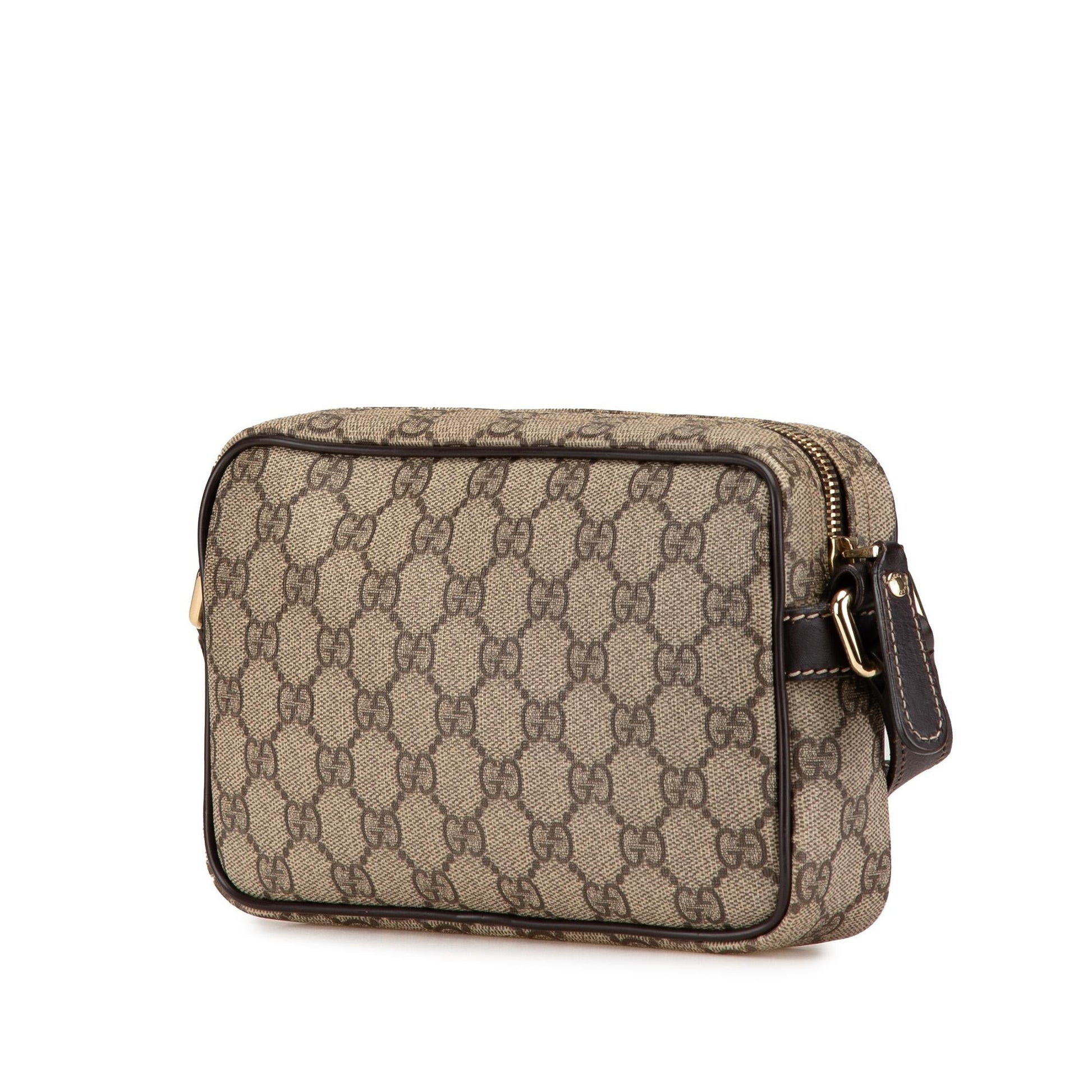 Gucci GG Supreme Canvas Calf Brown Crossbody Bag Crossbody 6