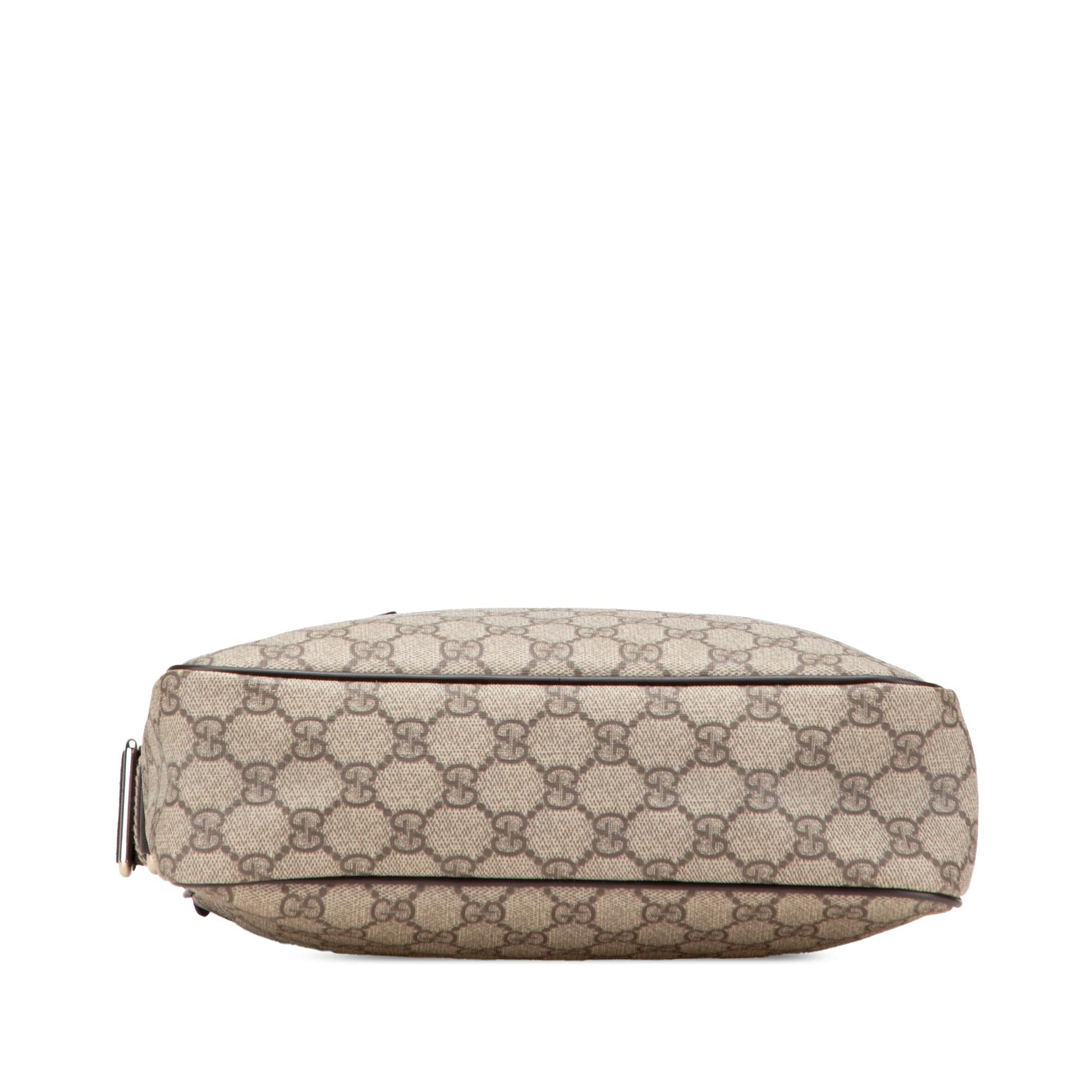 Gucci GG Supreme Canvas Calf Brown Crossbody Bag
