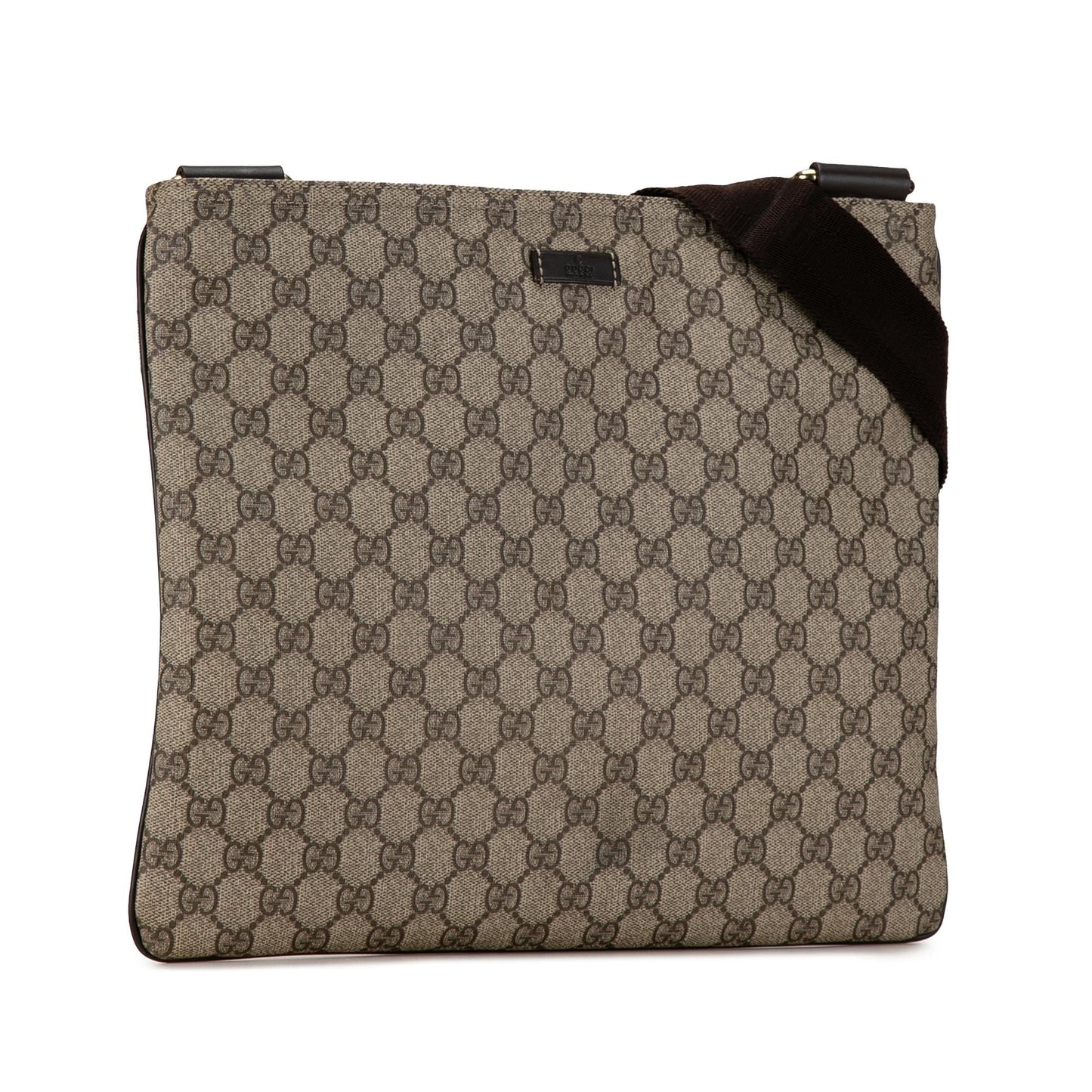 Gucci GG Supreme Canvas Calf Brown Crossbody Bag Crossbody 25