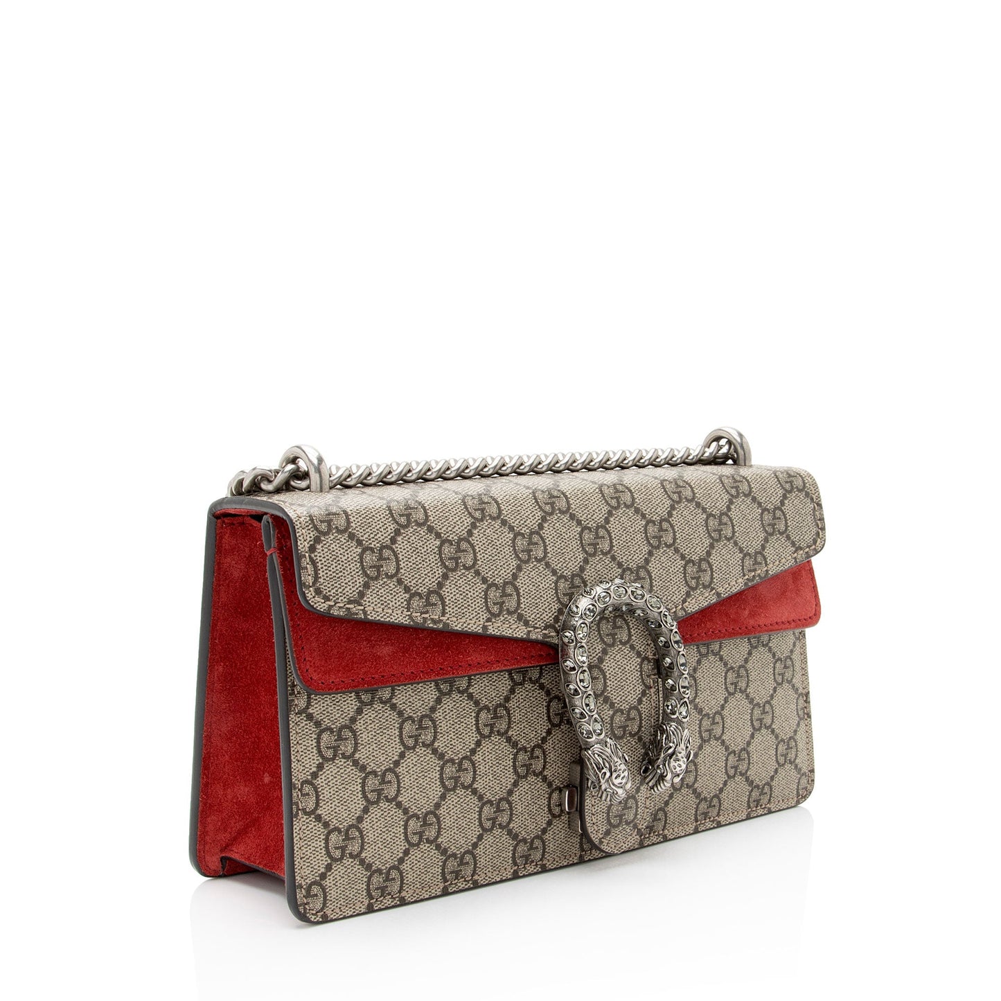 Gucci GG Supreme Crystal Dionysus SHF-ILehqS Canvas Suede Beige Red Crossbody Bag