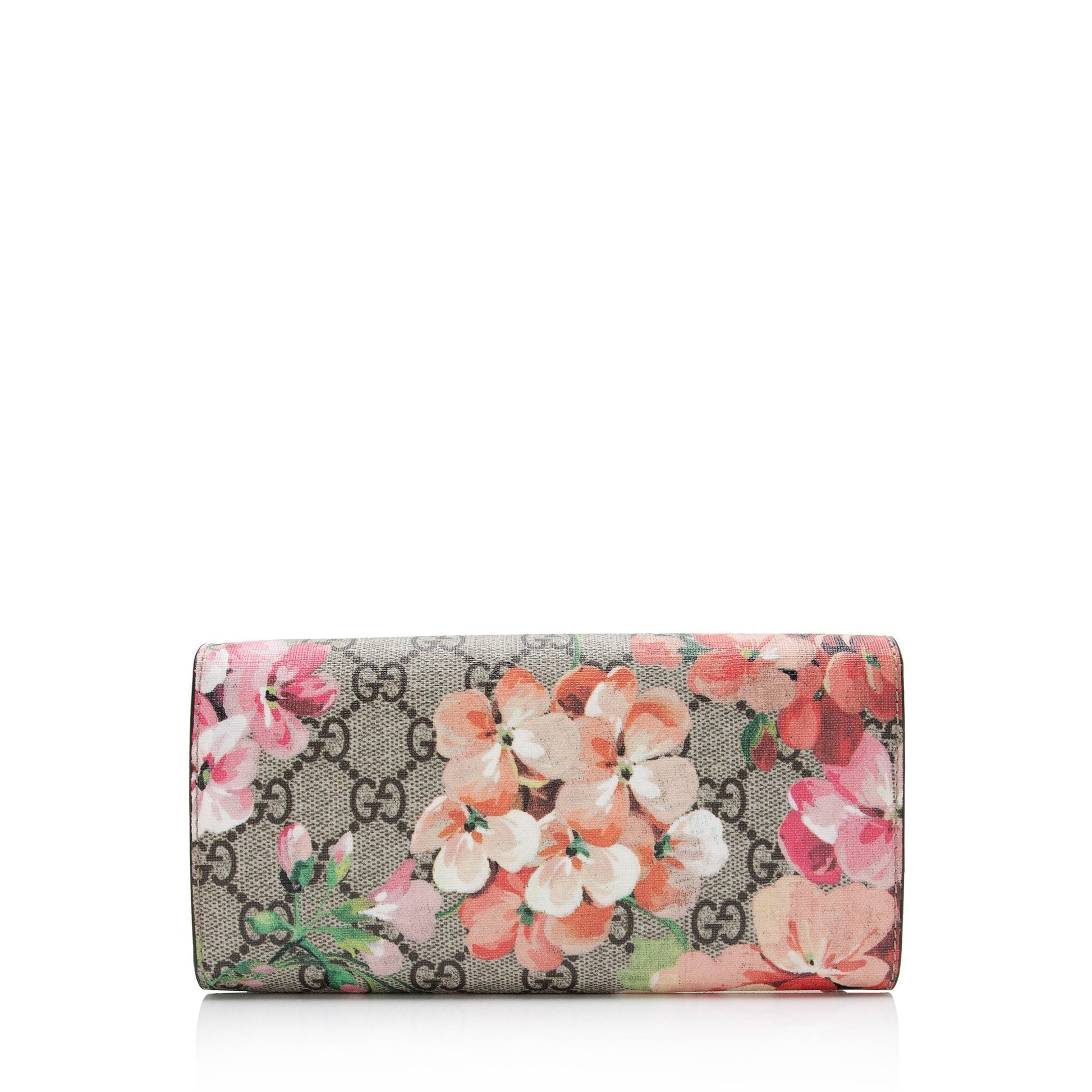 Gucci GG Supreme Blooms Dionysus Wallet Leather Canvas Beige Pink Shoulder Bag