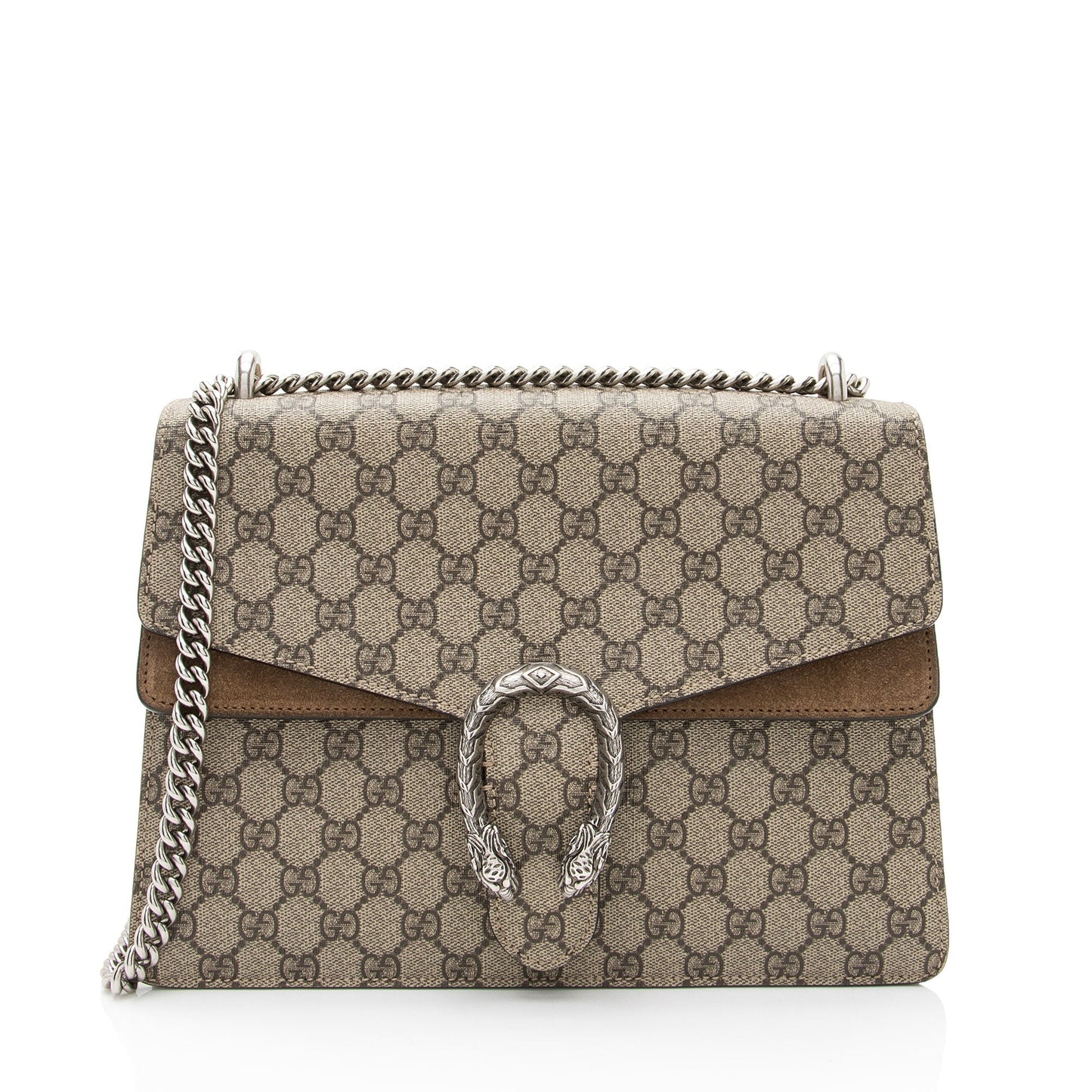 Gucci GG Supreme Dionysus SHF-MaHPZO Canvas Suede Brown Beige Shoulder Bag