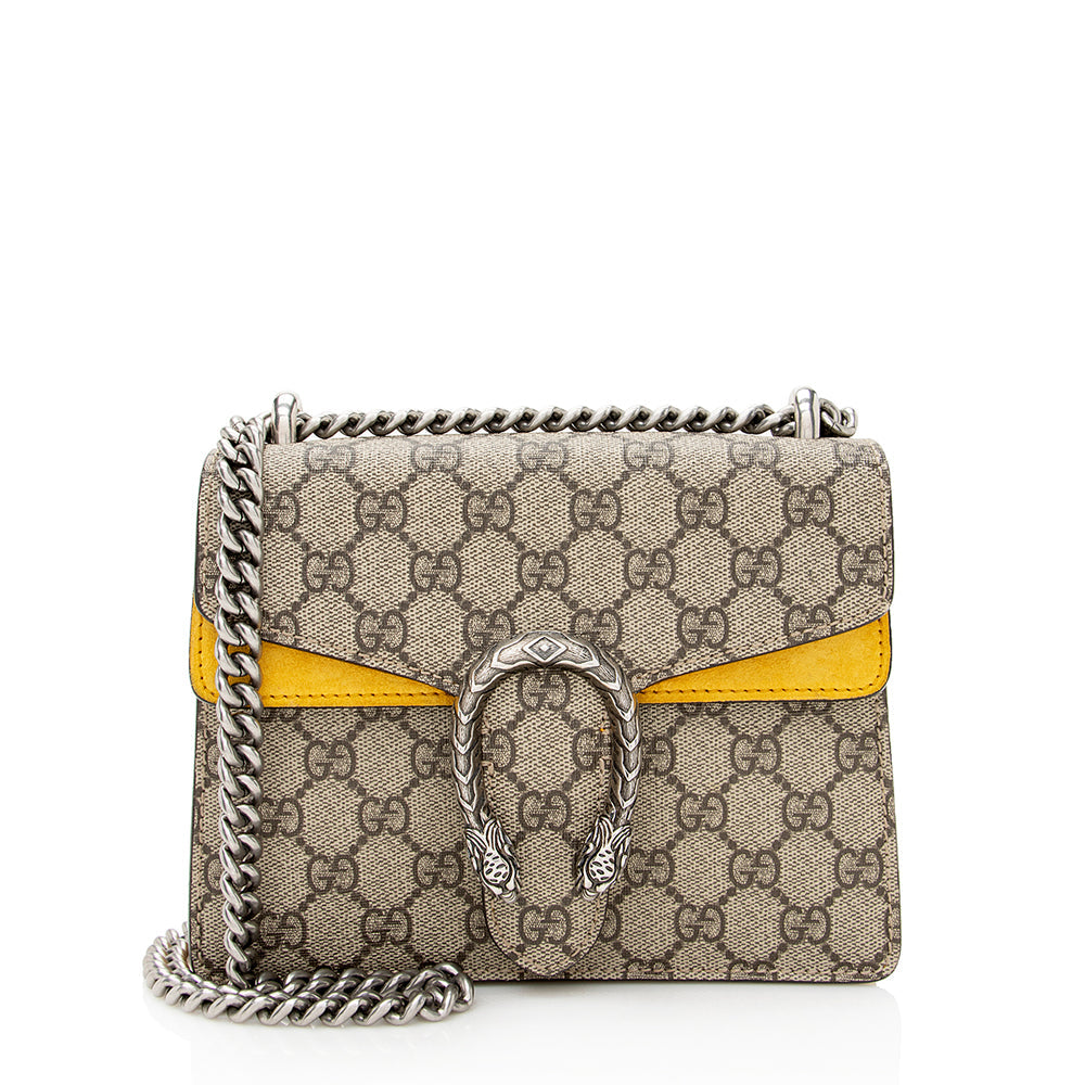 Gucci GG Supreme Dionysus SHF Canvas Suede Beige Mini Crossbody Bag
