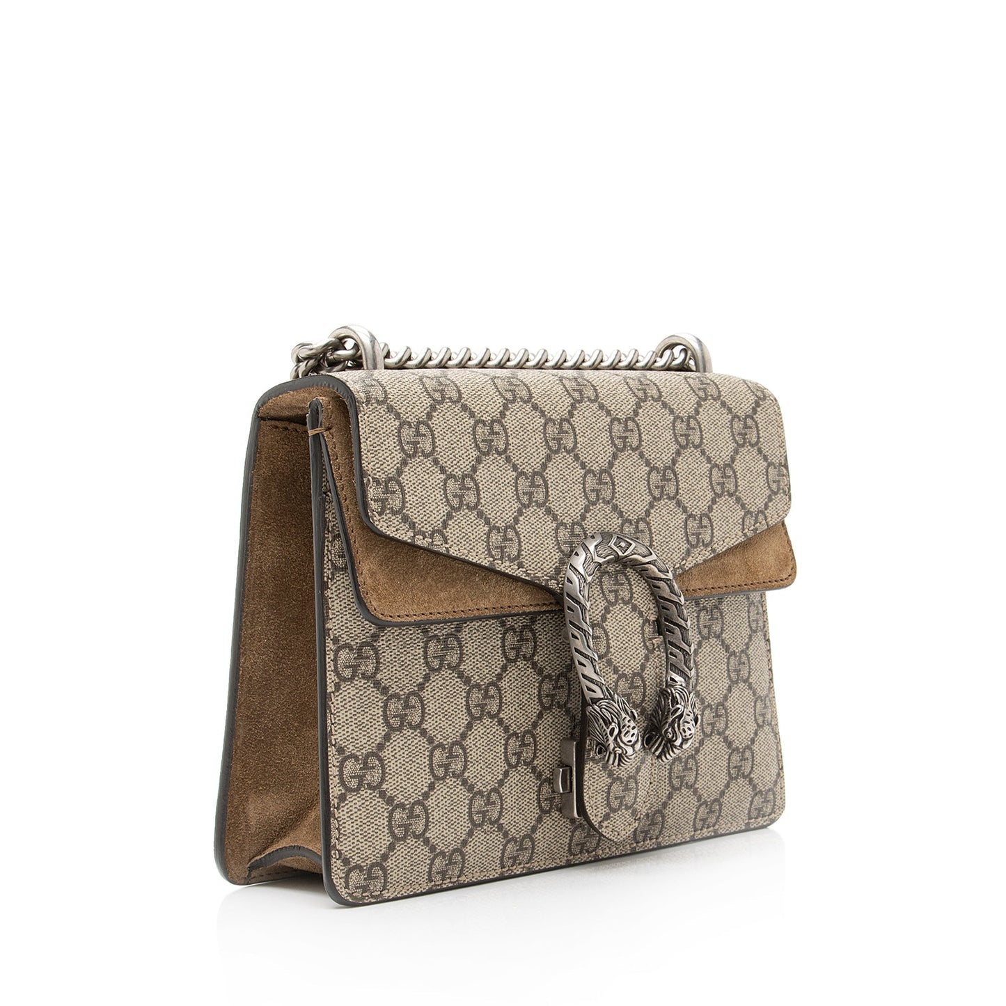 Gucci GG Supreme Dionysus SHF Canvas Suede Brown Beige Crossbody Bag