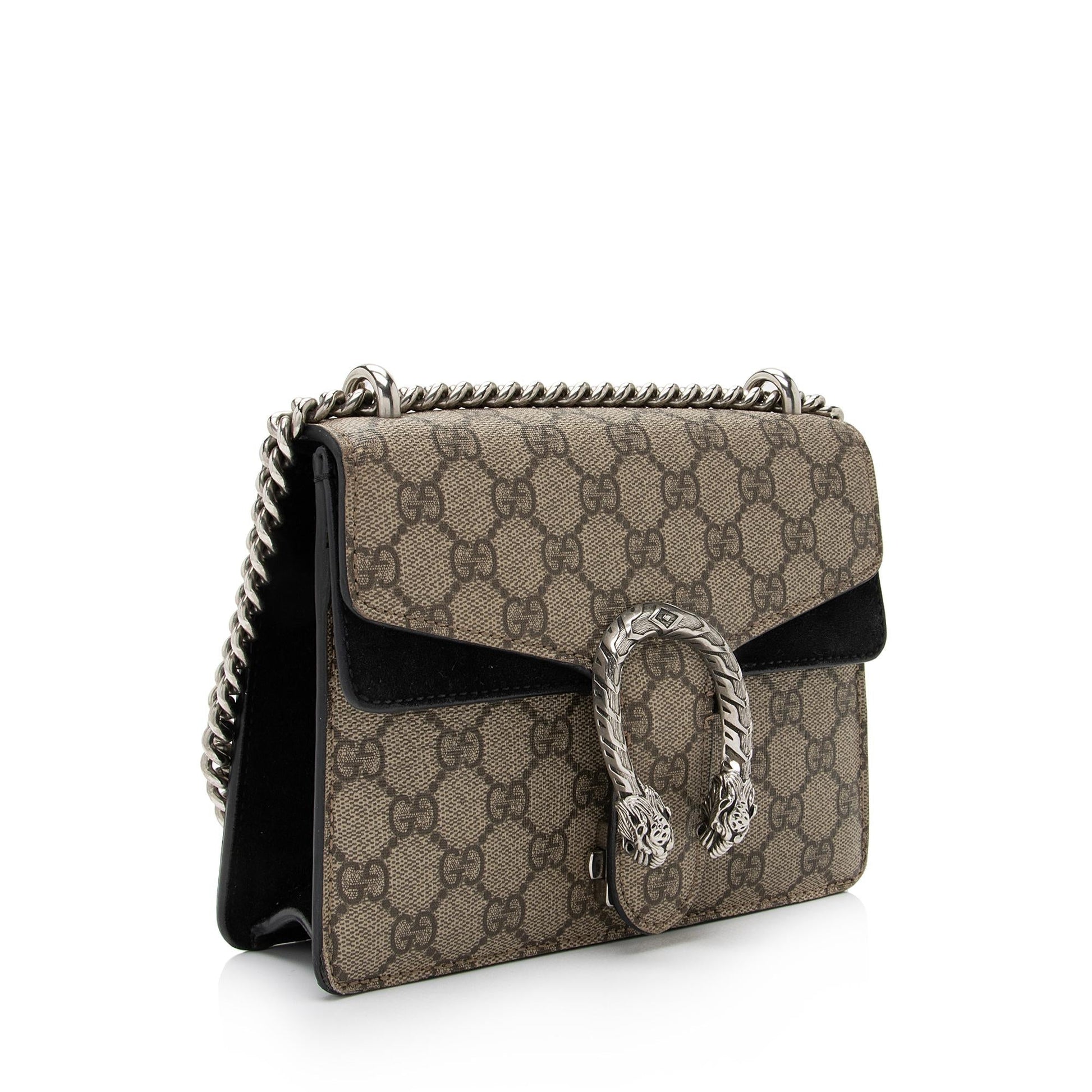 Gucci GG Supreme Dionysus SHF-NgiNGX Canvas Suede Black Beige Crossbody Bag