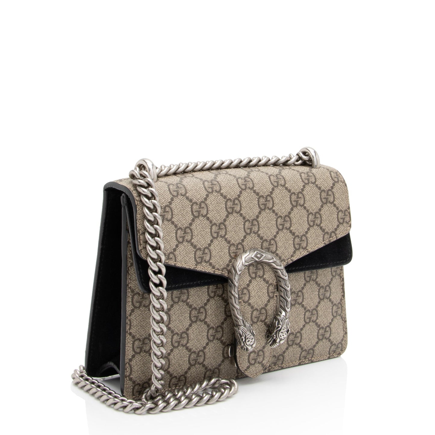 Gucci GG Supreme Dionysus SHF-cKK4zE Canvas Suede Black Beige Crossbody Bag
