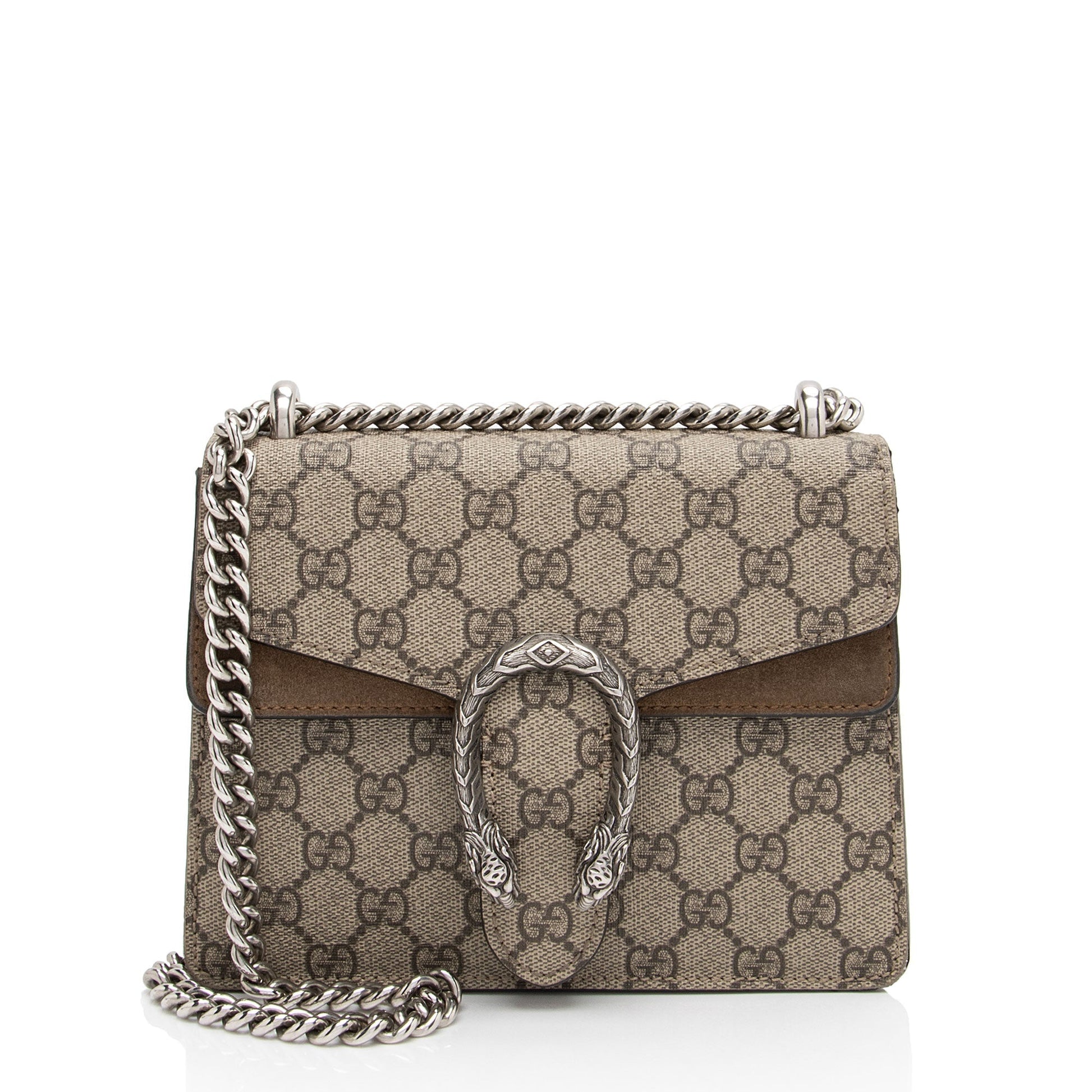 Gucci GG Supreme Dionysus SHF-De7dXT Canvas Suede Brown Beige Crossbody Bag