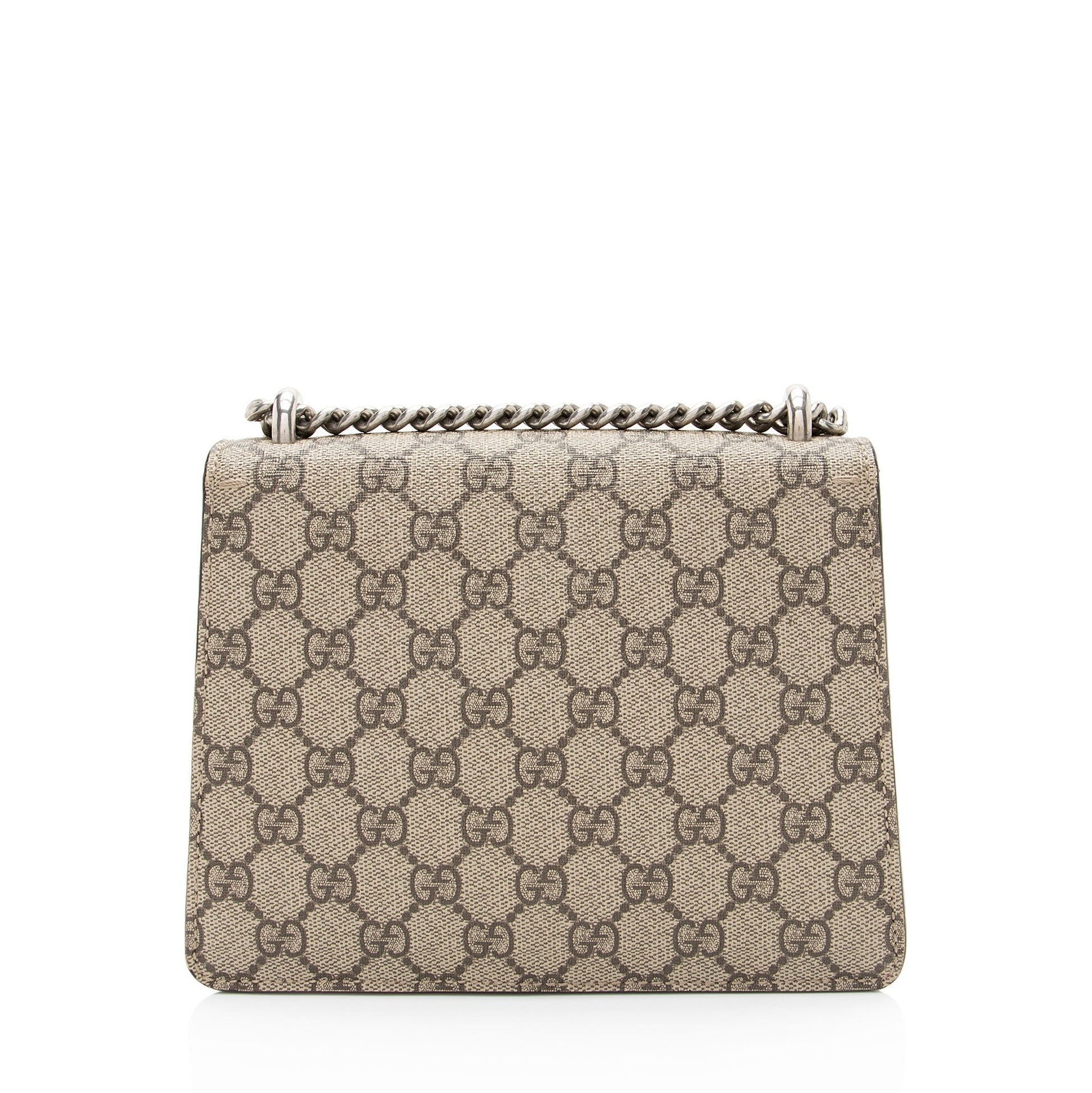 Gucci GG Supreme Dionysus Canvas Suede Brown Beige Crossbody Bag
