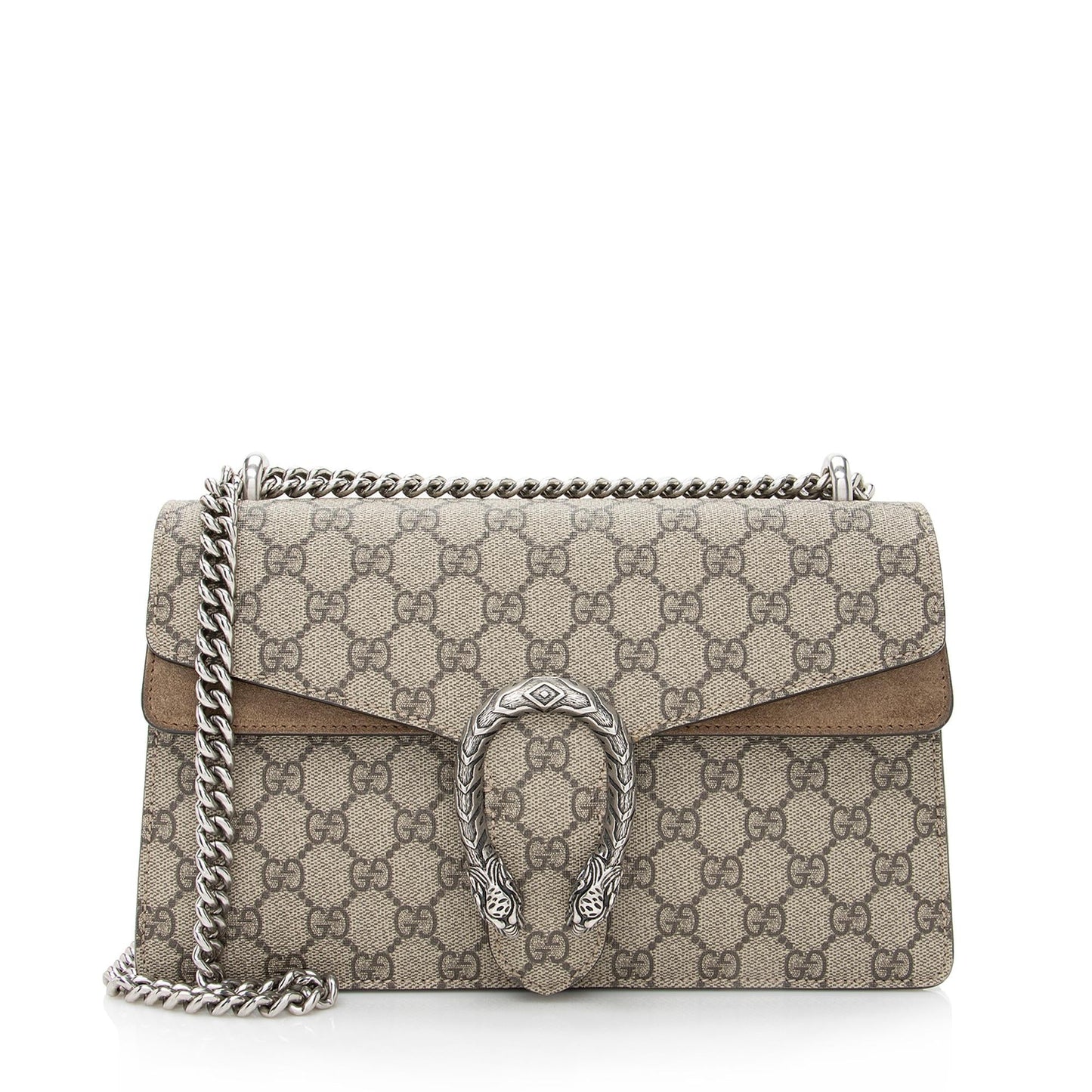 Gucci GG Supreme Dionysus SHF Canvas Suede Brown Beige Shoulder Bag