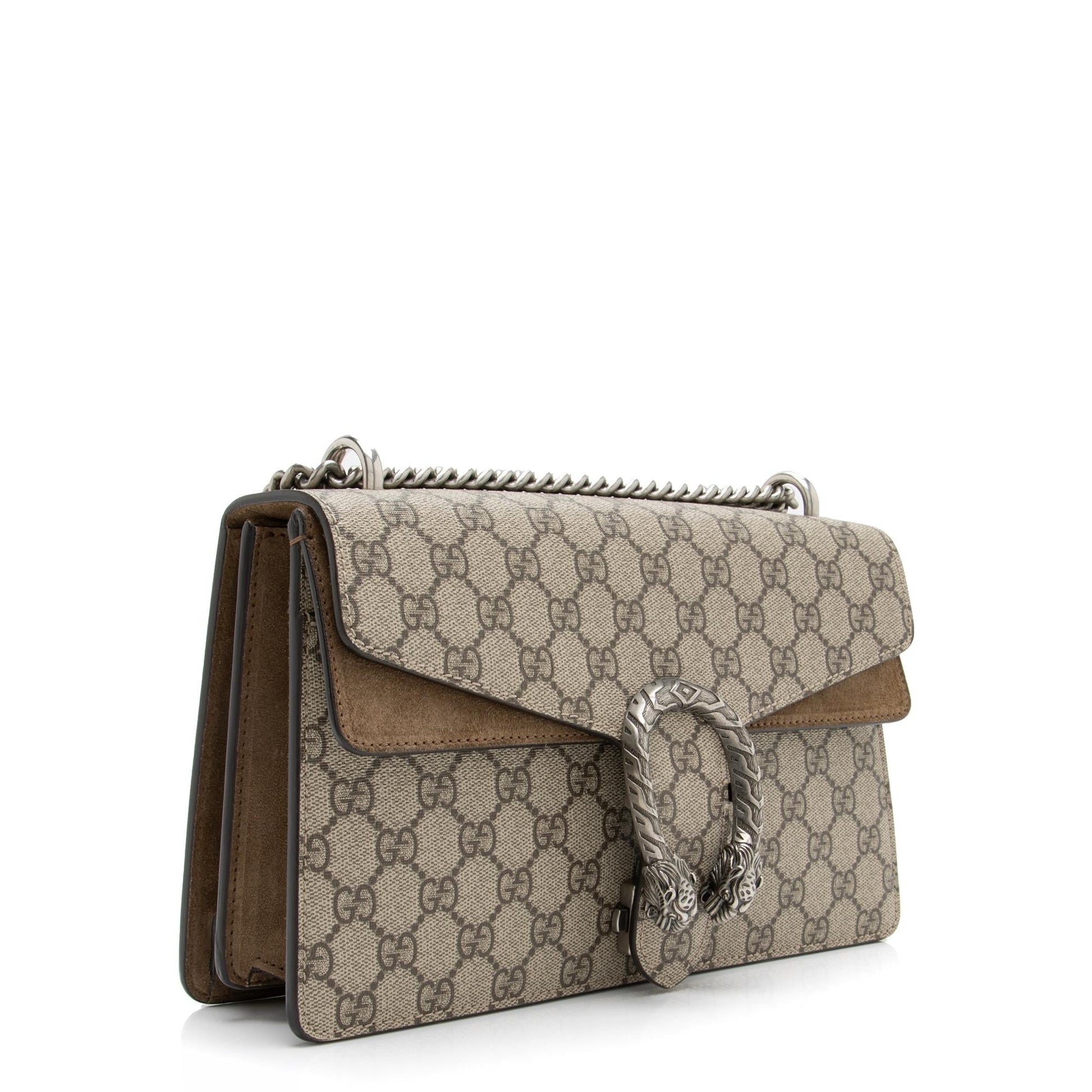 Gucci GG Supreme Dionysus SHF Canvas Suede Beige Small Shoulder Bag