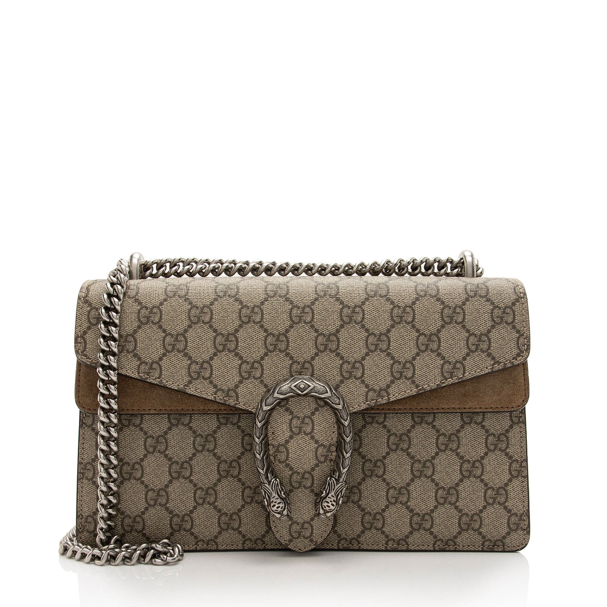 Gucci GG Supreme Dionysus SHF-C f7C Canvas Suede Beige Small Shoulder Bag