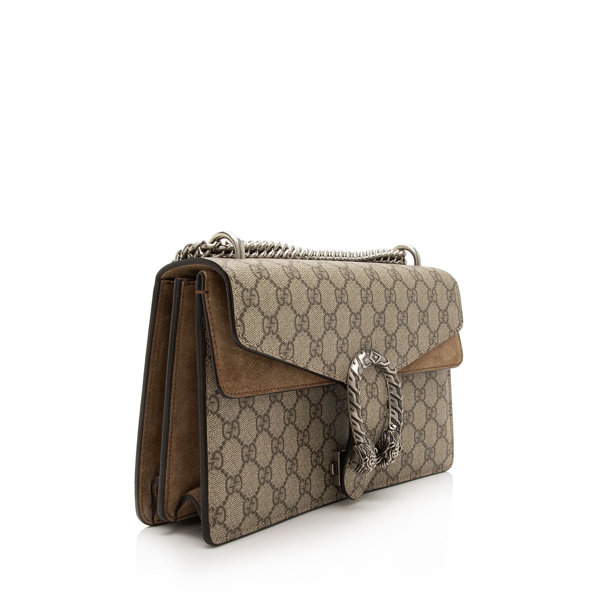 Gucci GG Supreme Dionysus SHF-C f7C Canvas Suede Beige Small Shoulder Bag