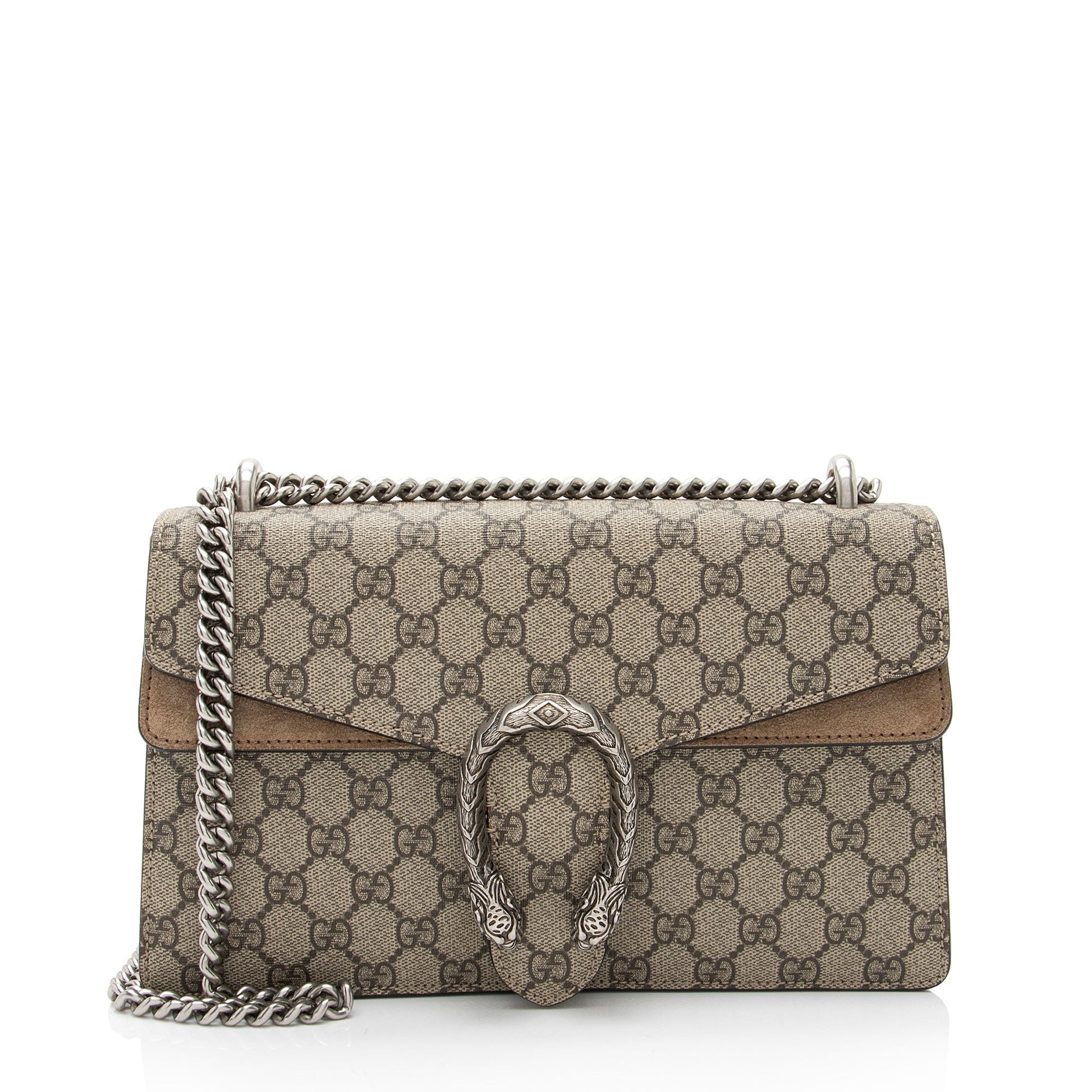 Gucci GG Supreme Dionysus Canvas Suede Beige Small Shoulder Bag Shf Niwyqy