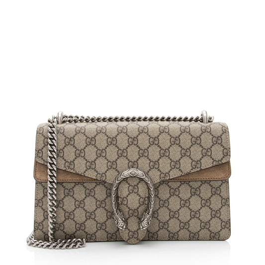 Gucci GG Supreme Dionysus Canvas Suede Beige Small Shoulder Bag Shf Niwyqy