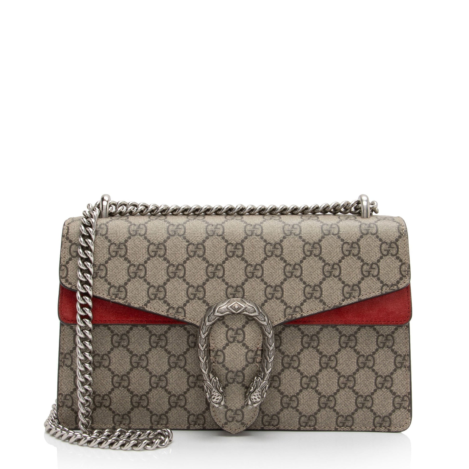 Gucci GG Supreme Dionysus SHF-uOVvgi Canvas Suede Beige Red Shoulder Bag