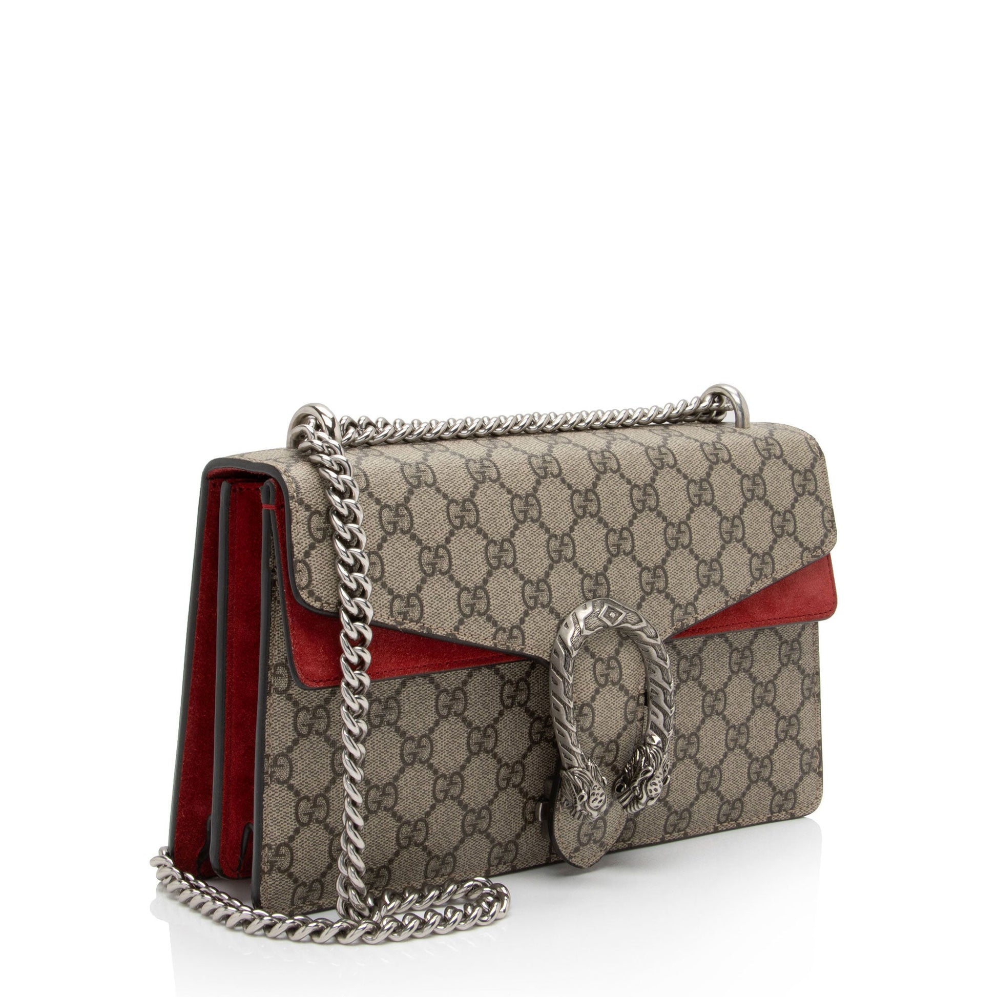 Gucci GG Supreme Dionysus SHF-uOVvgi Canvas Suede Beige Red Shoulder Bag
