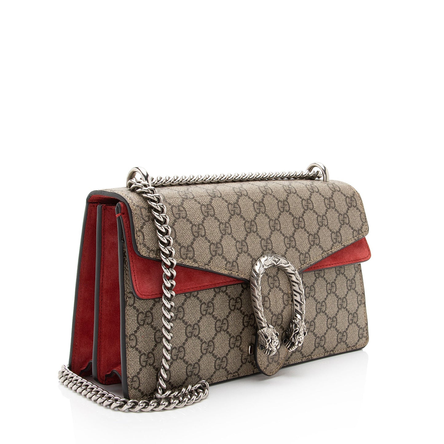 Gucci GG Supreme Dionysus SHF-pcVfH1 Canvas Suede Beige Red Shoulder Bag
