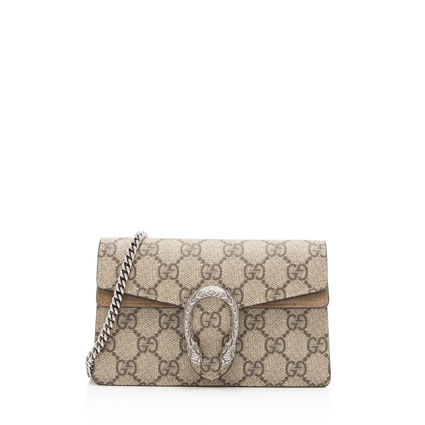 Gucci GG Supreme Dionysus Super SHF Canvas Suede Brown Beige Crossbody Bag