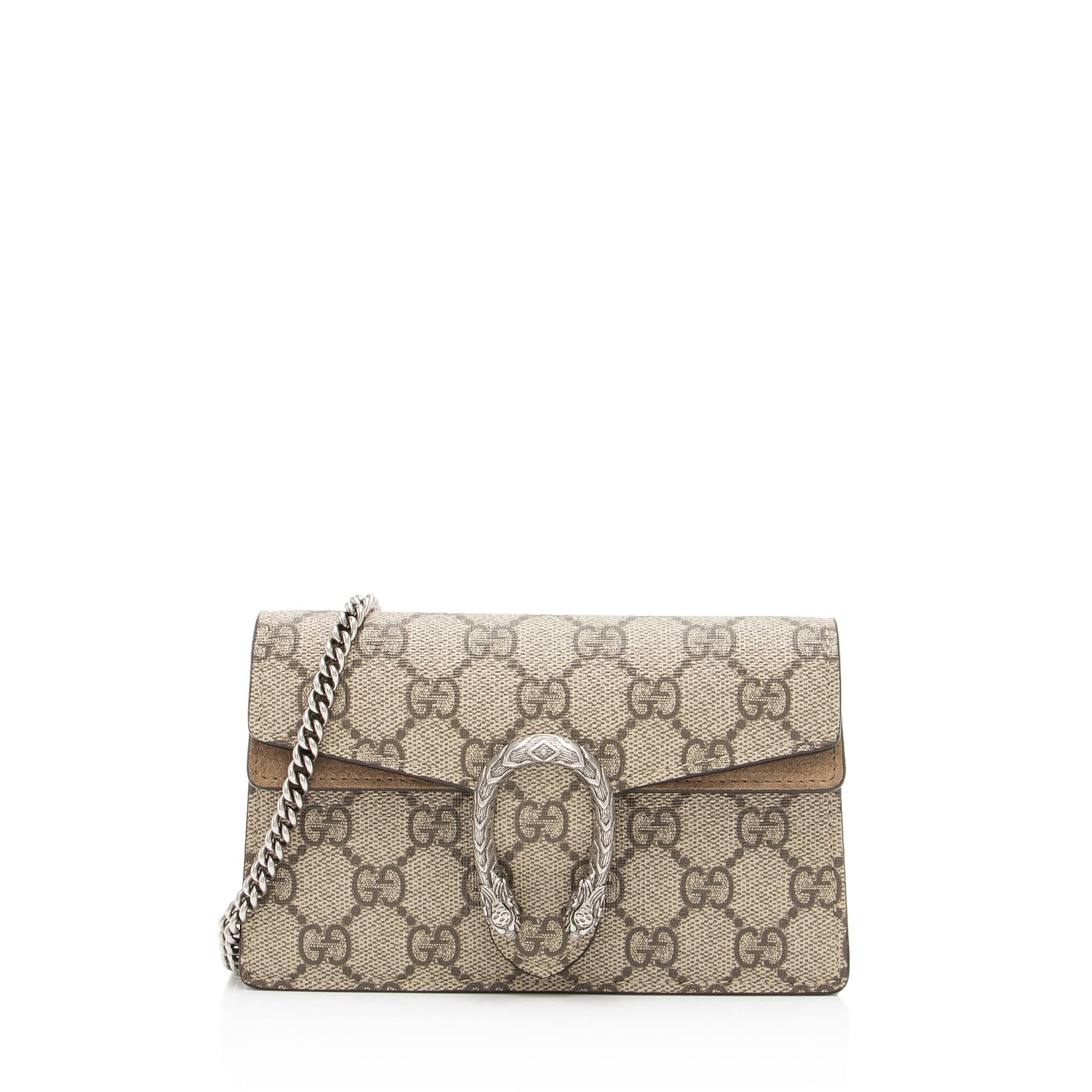 Gucci GG Supreme Dionysus Super SHF Canvas Suede Brown Beige Crossbody Bag